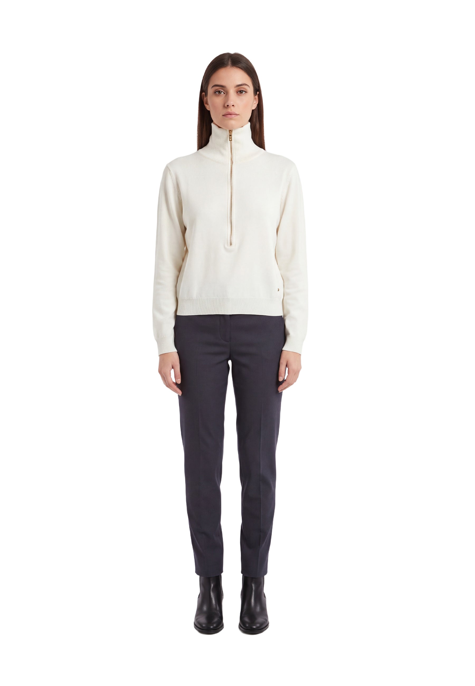 Maglia a collo alto Bianco Yes-zee