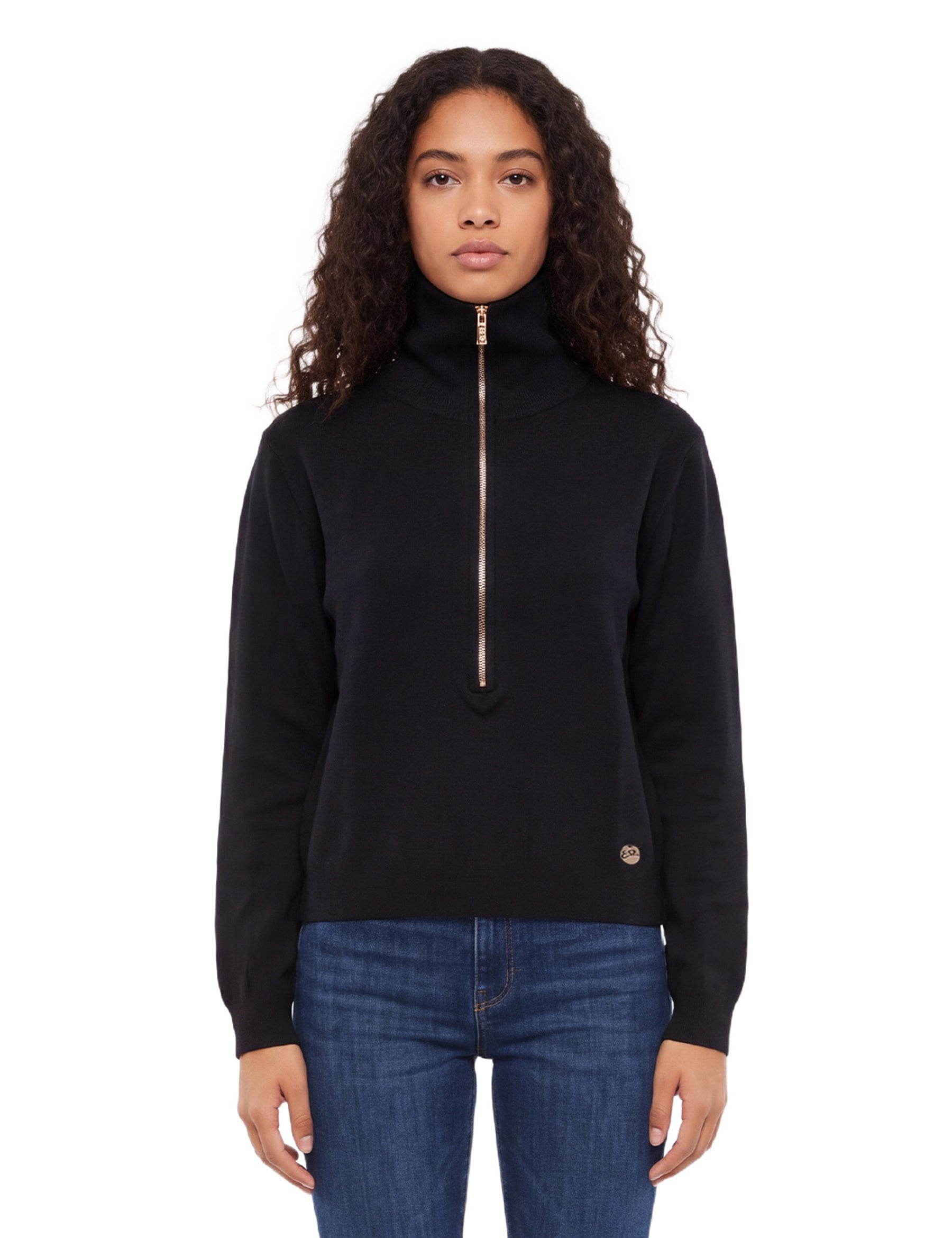 Maglia a collo alto Nero Yes-zee