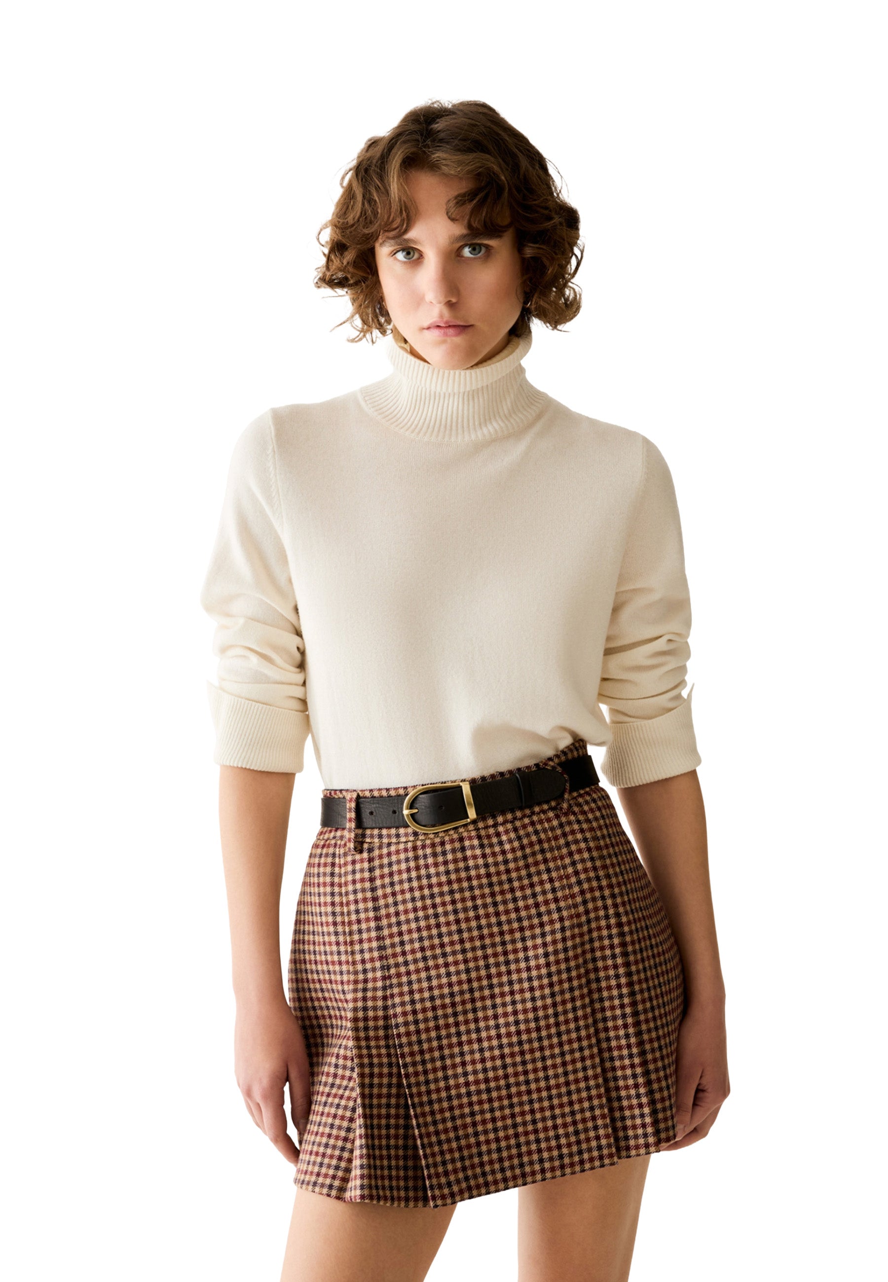 Maglia a collo alto Bianco Pennyblack