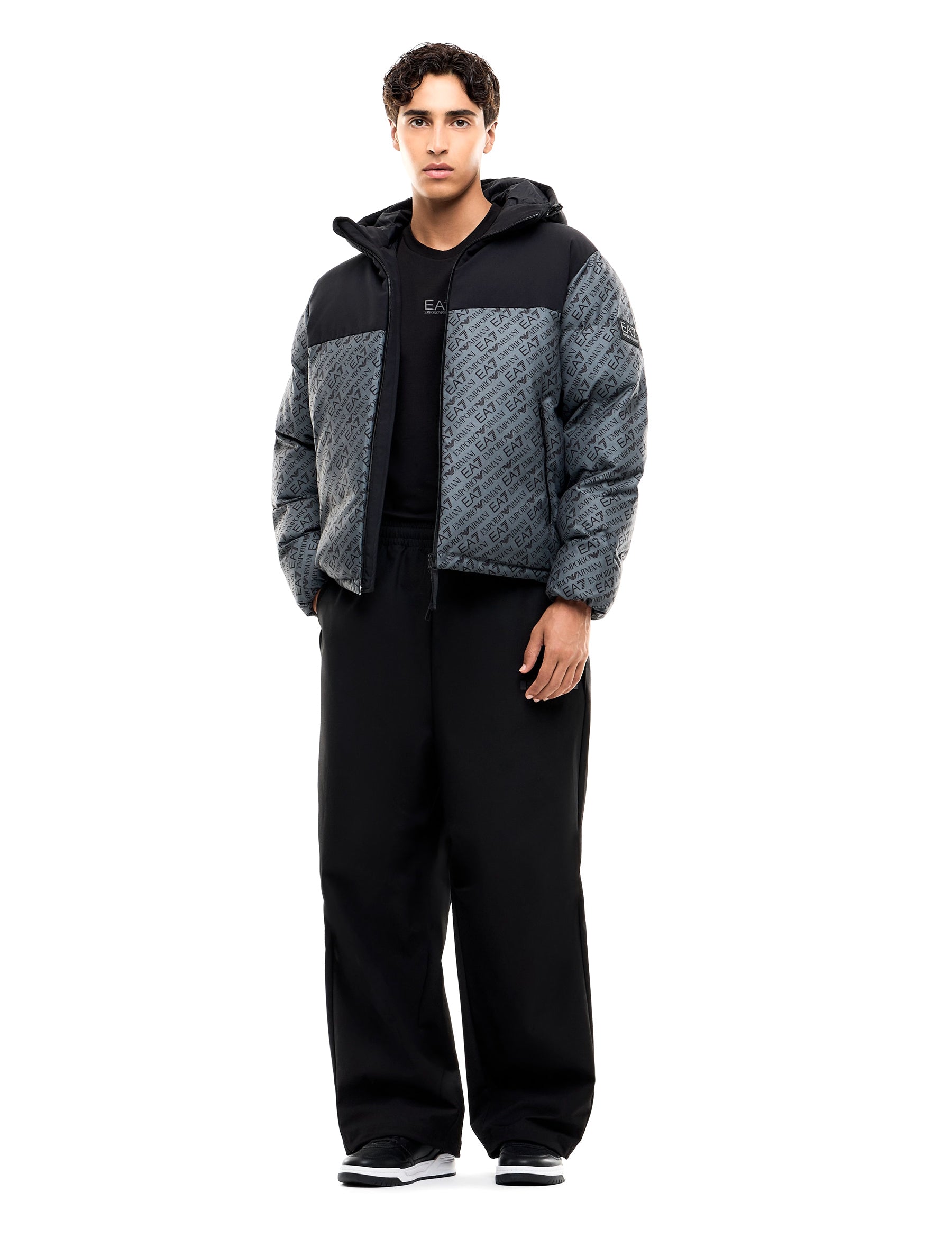 Piumini Grigio Ea7 Emporio Armani