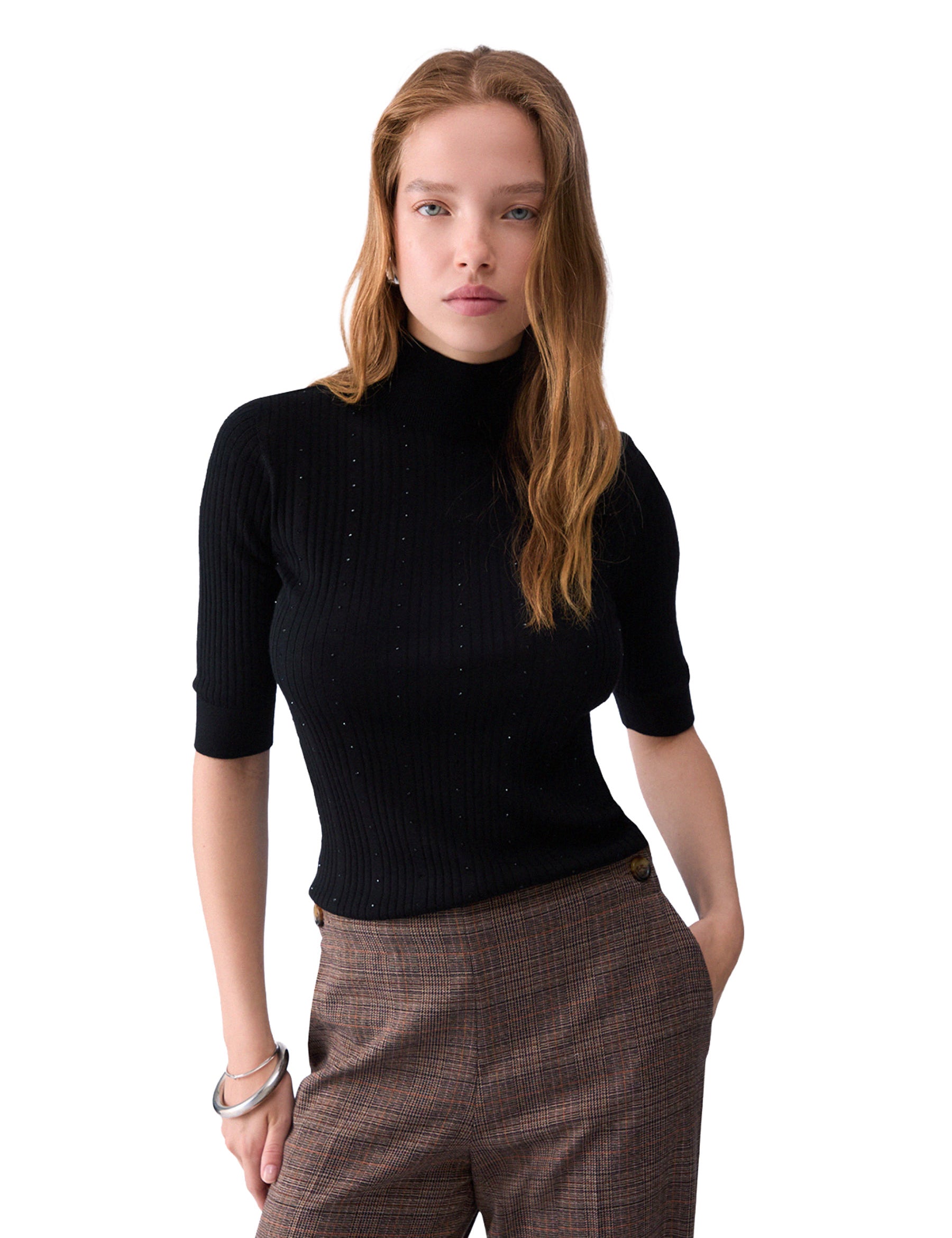 Maglia a collo alto Nero Liu-jo