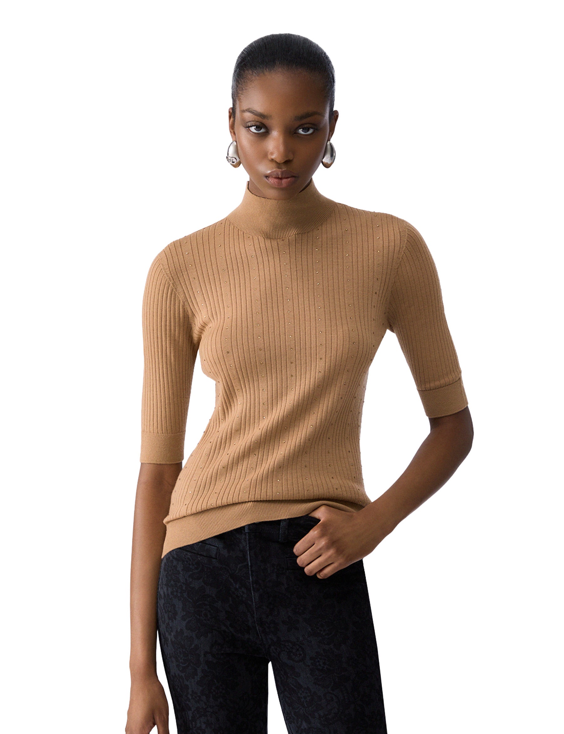 Maglia a collo alto Beige Liu-jo