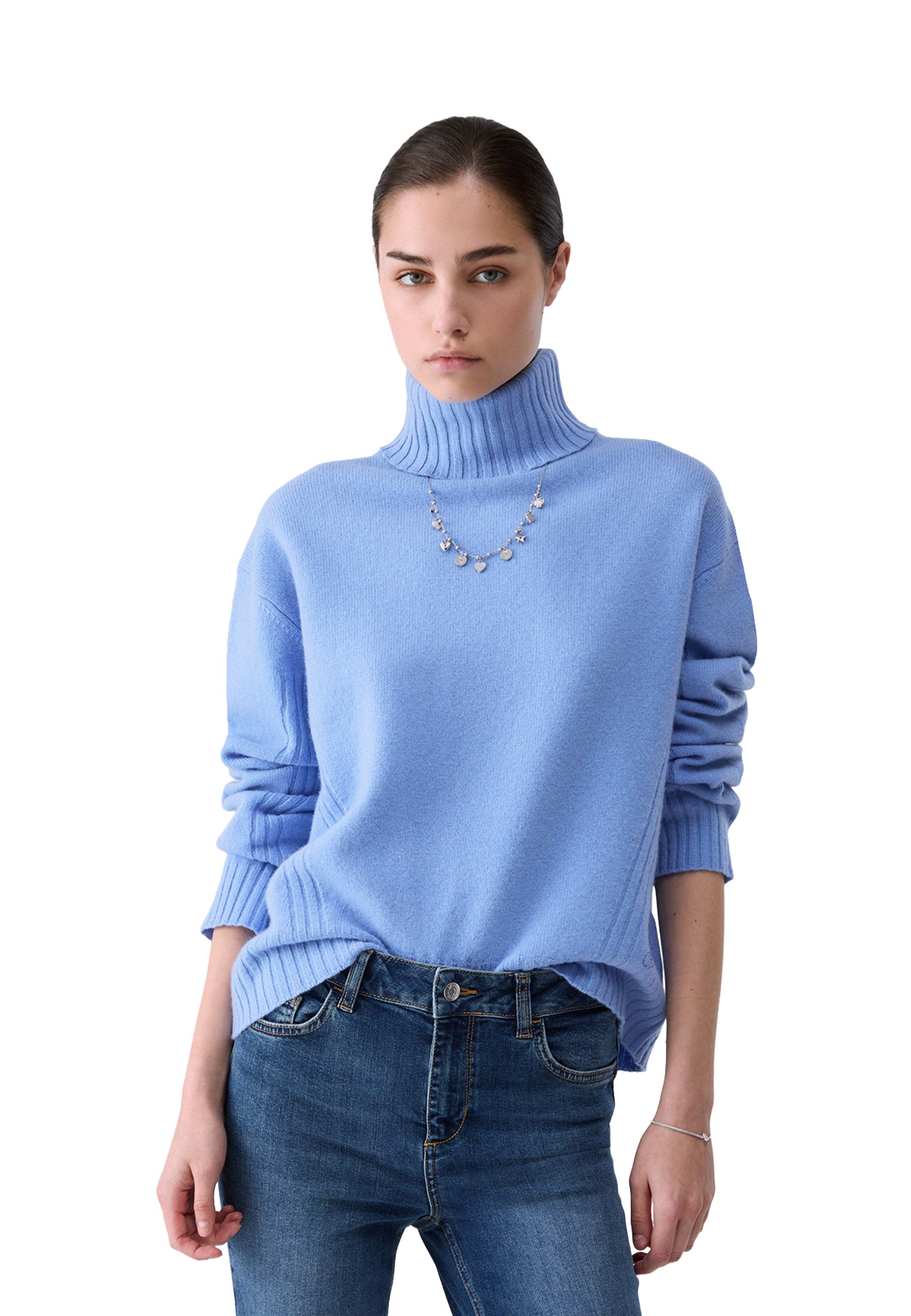 Maglia a collo alto Blu Liu-jo