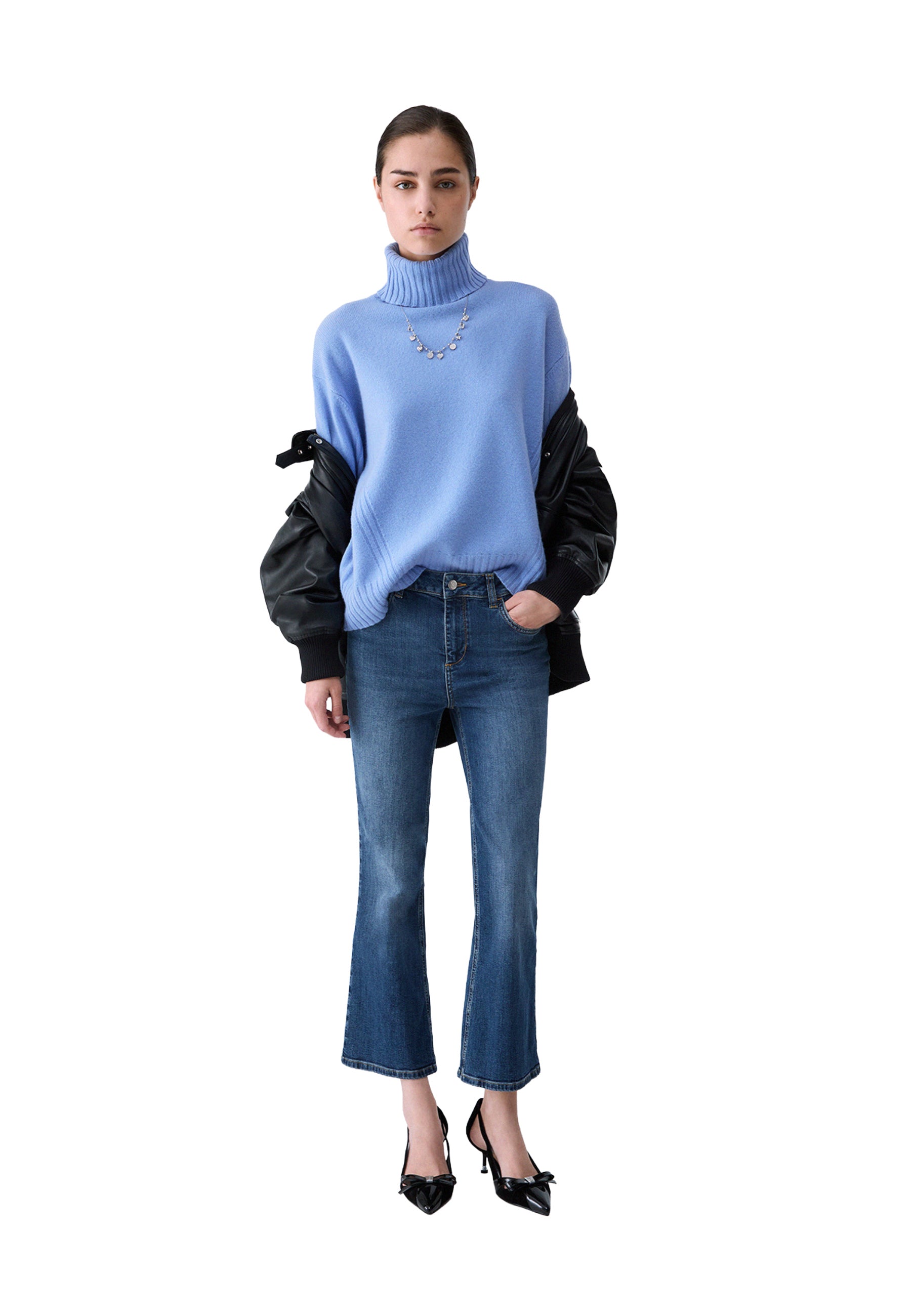 Maglia a collo alto Blu Liu-jo