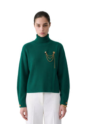 Maglia a collo alto Verde Liu-jo