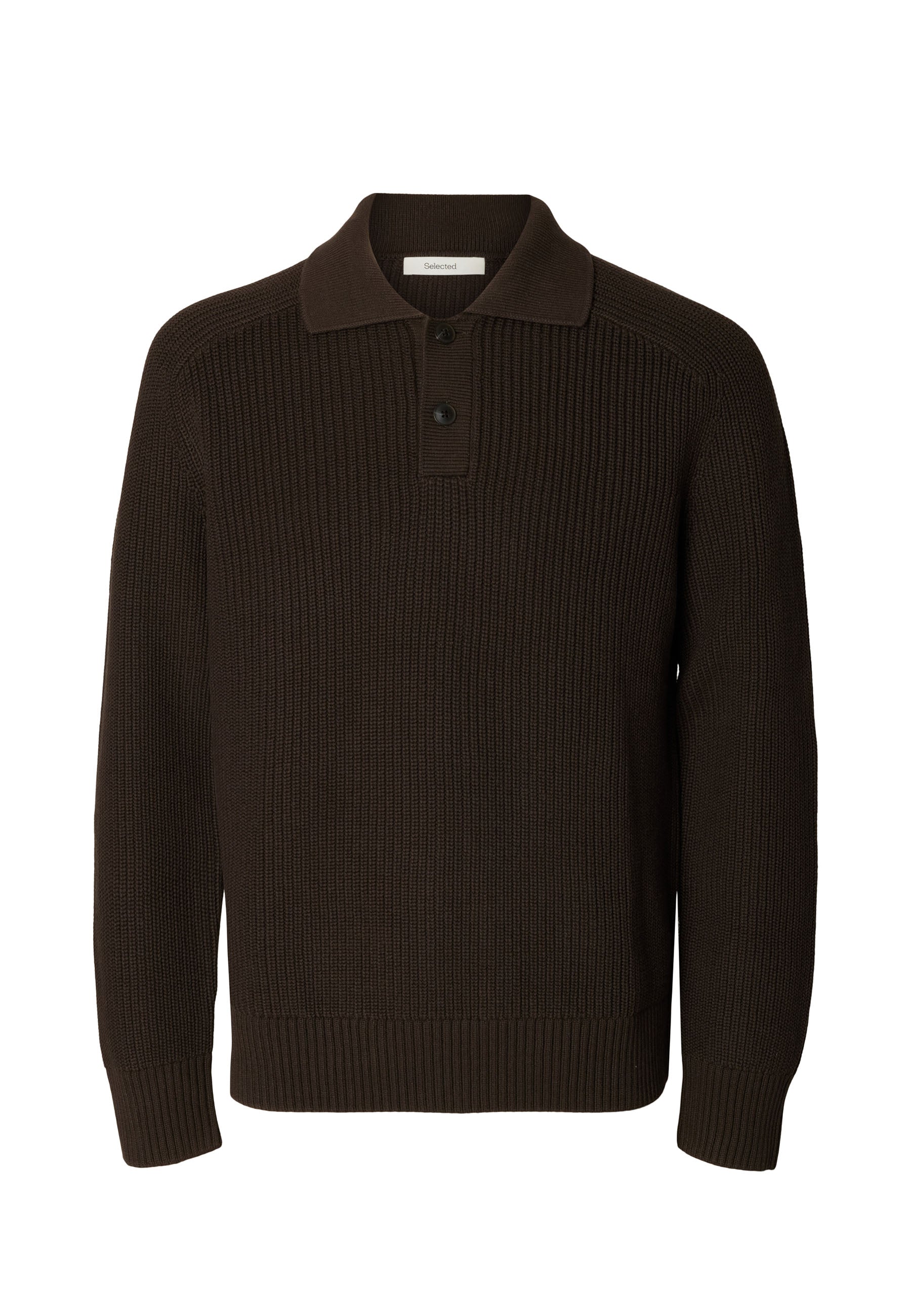 Polo Marrone Selected Homme Black
