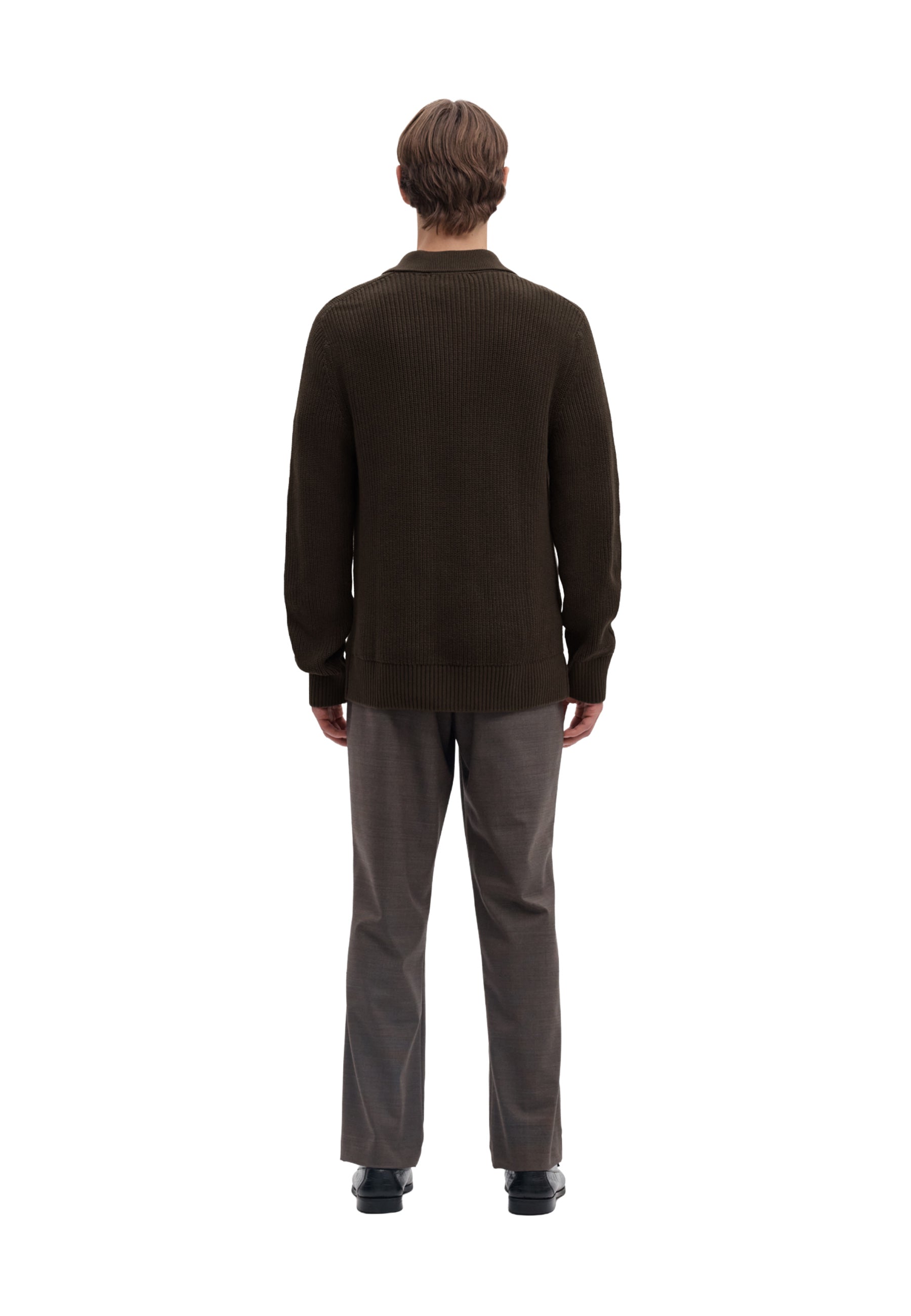 Polo Marrone Selected Homme Black