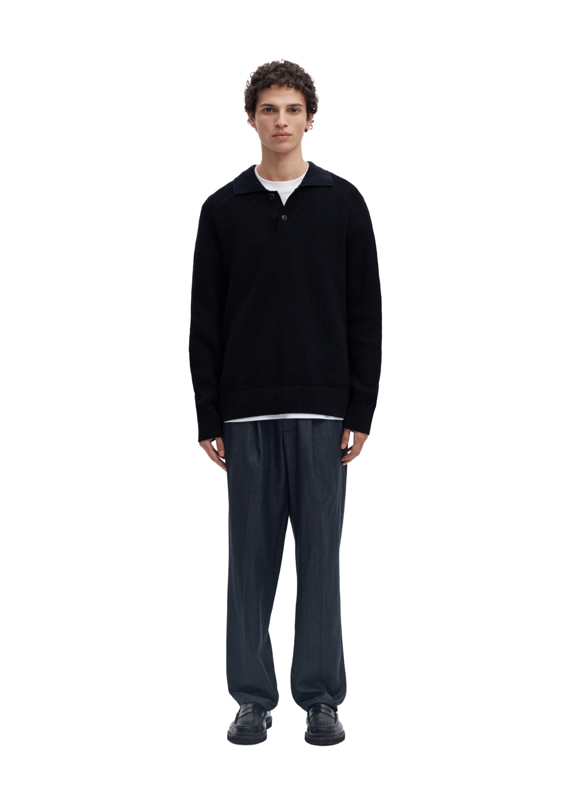 Polo Blu Selected Homme Black