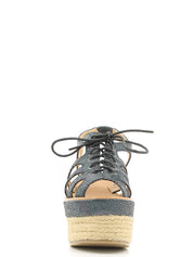 Sandali zeppa Blu Police 883