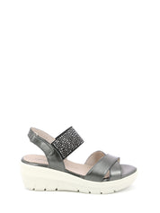 Sandali zeppa Nero Grunland