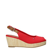 Sandali zeppa Rosso Tommy Hilfiger