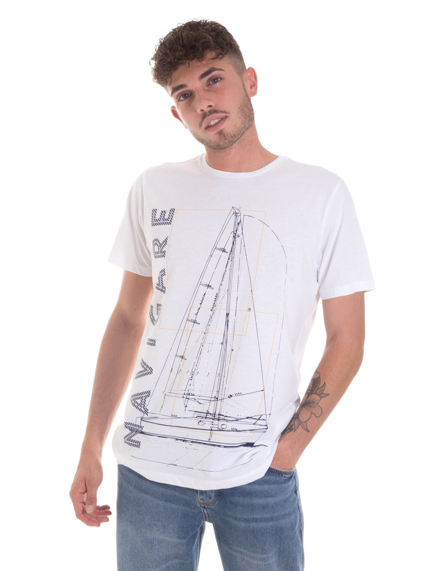 T-shirt Bianco Navigare