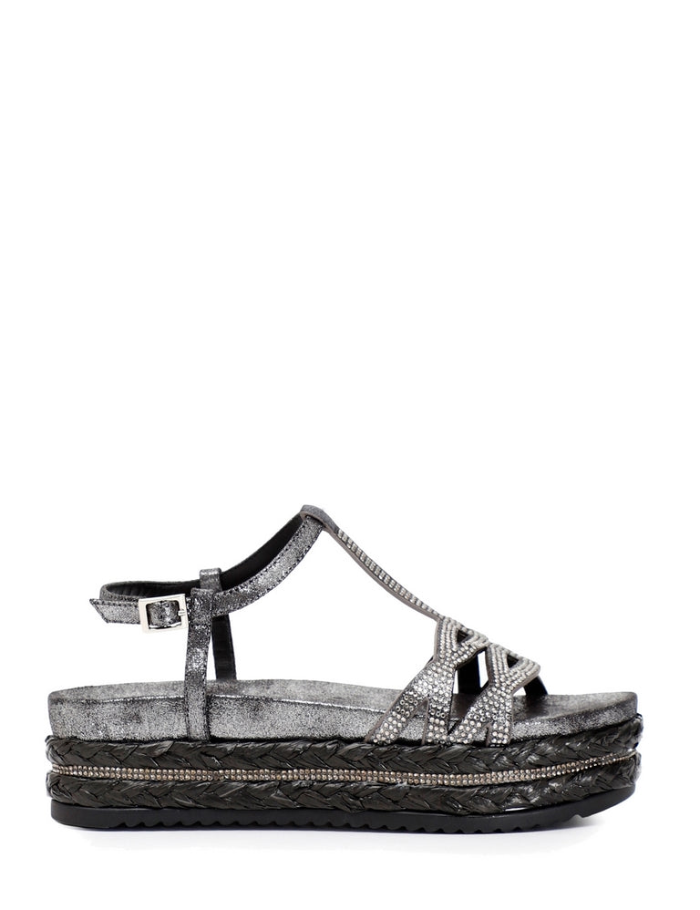 Sandali zeppa Grigio Cafenoir