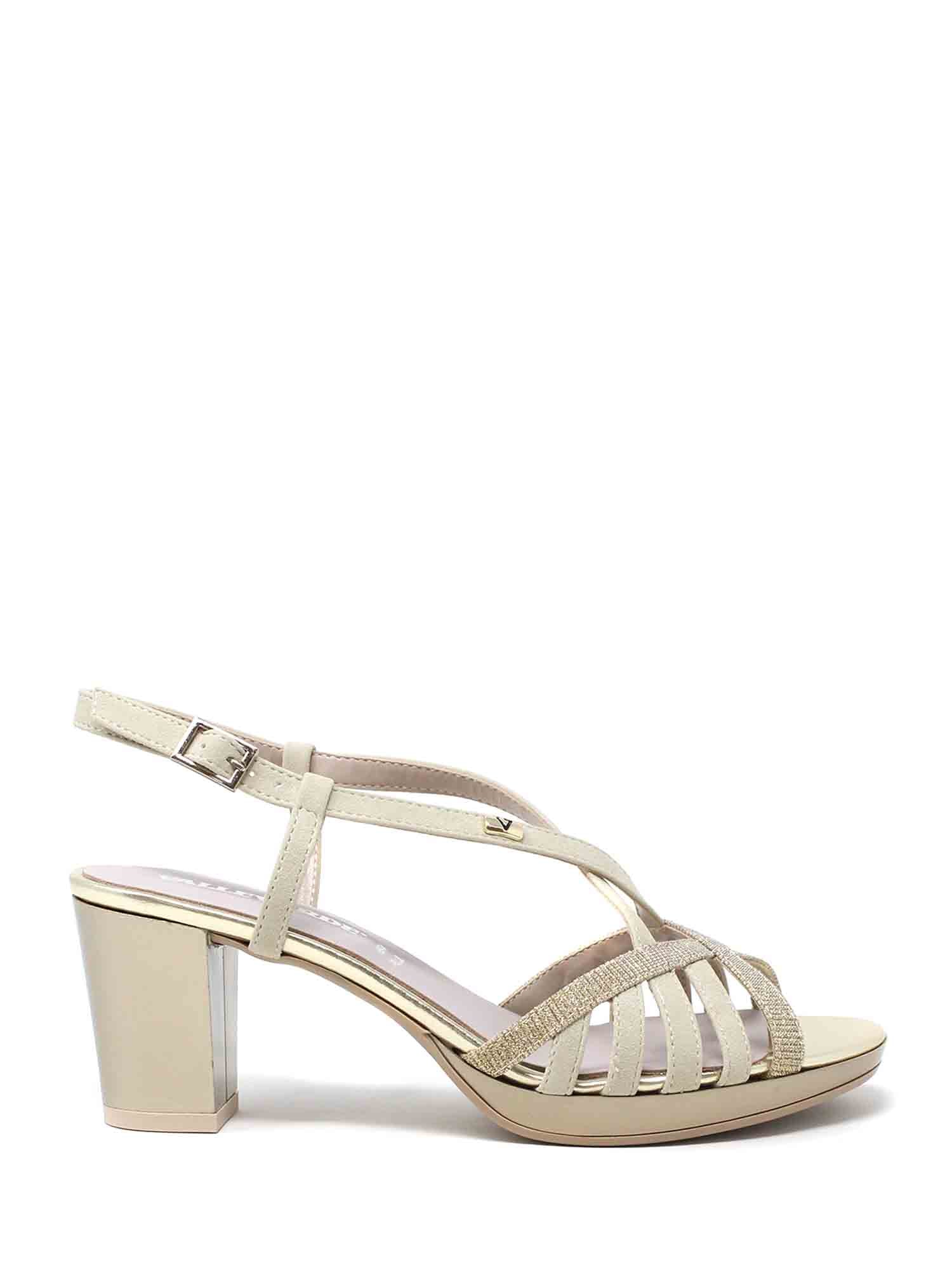 Sandali tacco Beige Valleverde