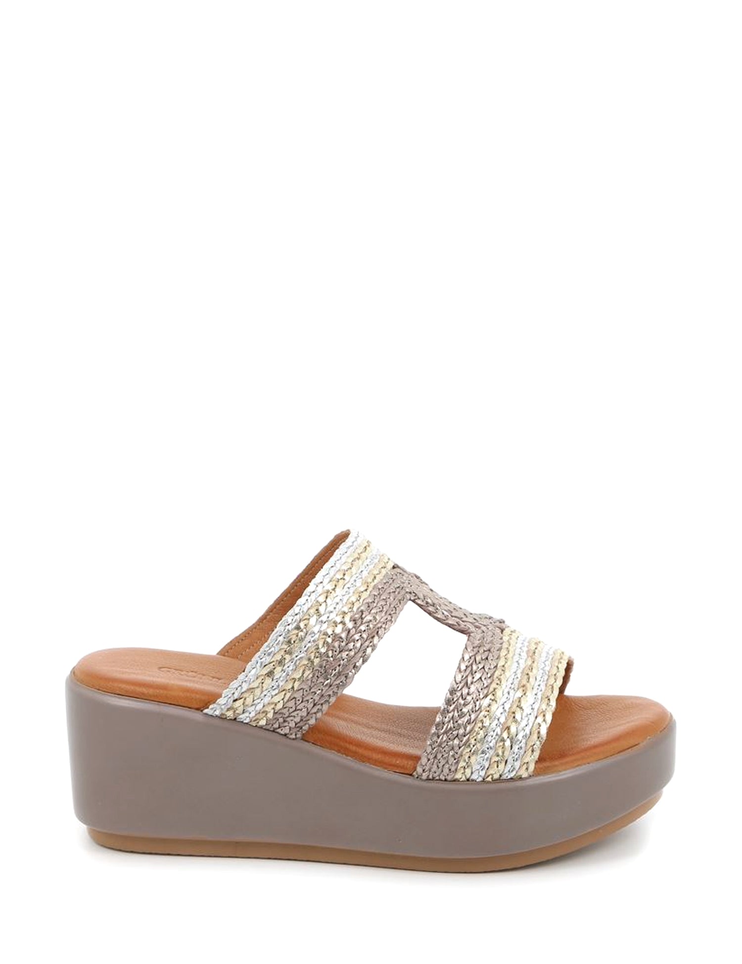 Sandali zeppa Beige Grunland