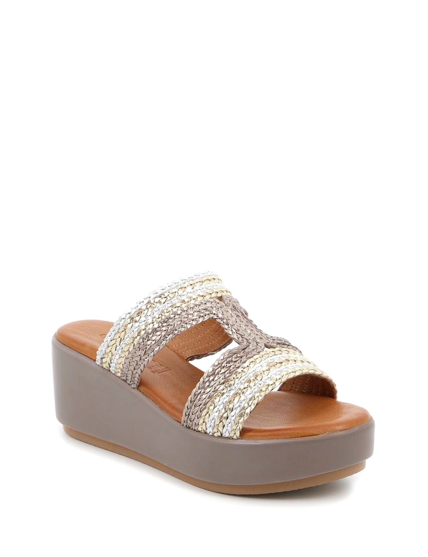 Sandali zeppa Beige Grunland