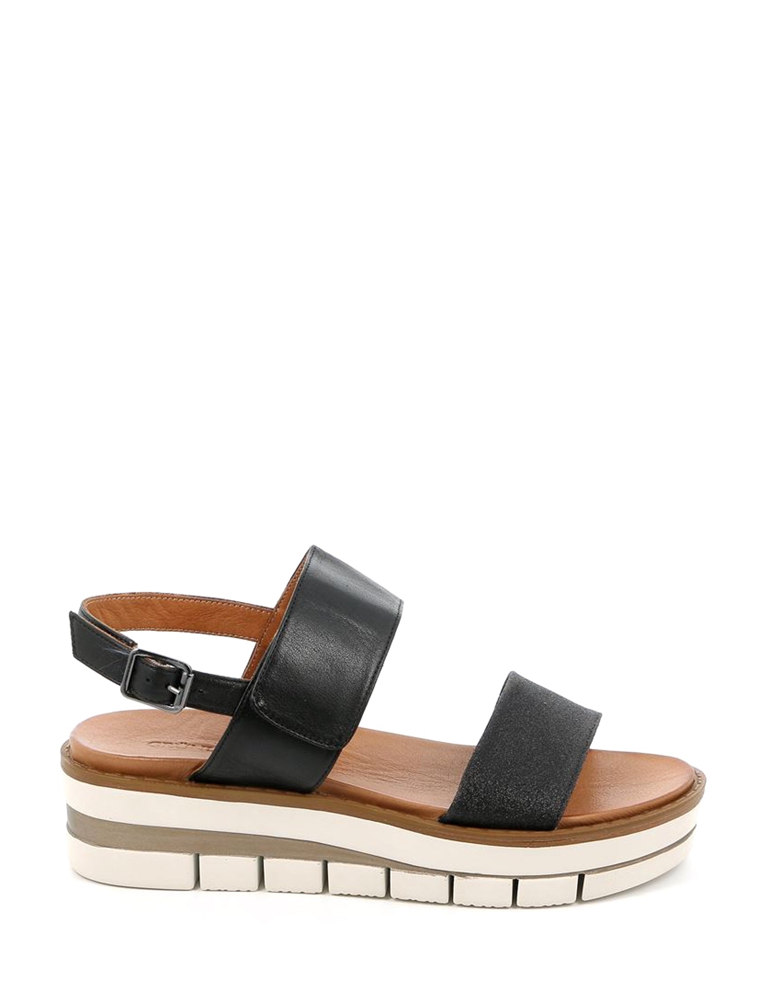 Sandali zeppa Nero Grunland