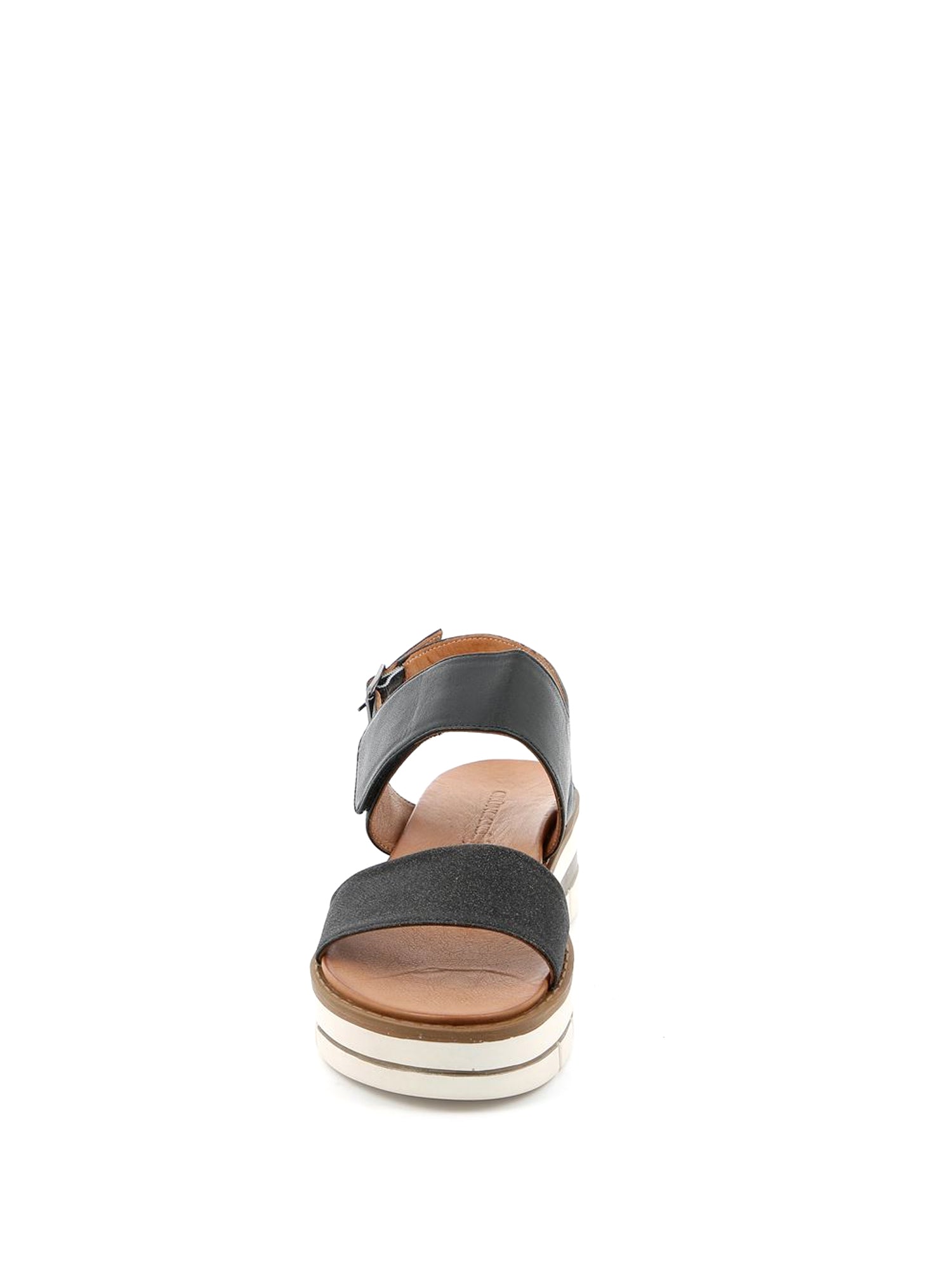 Sandali zeppa Nero Grunland