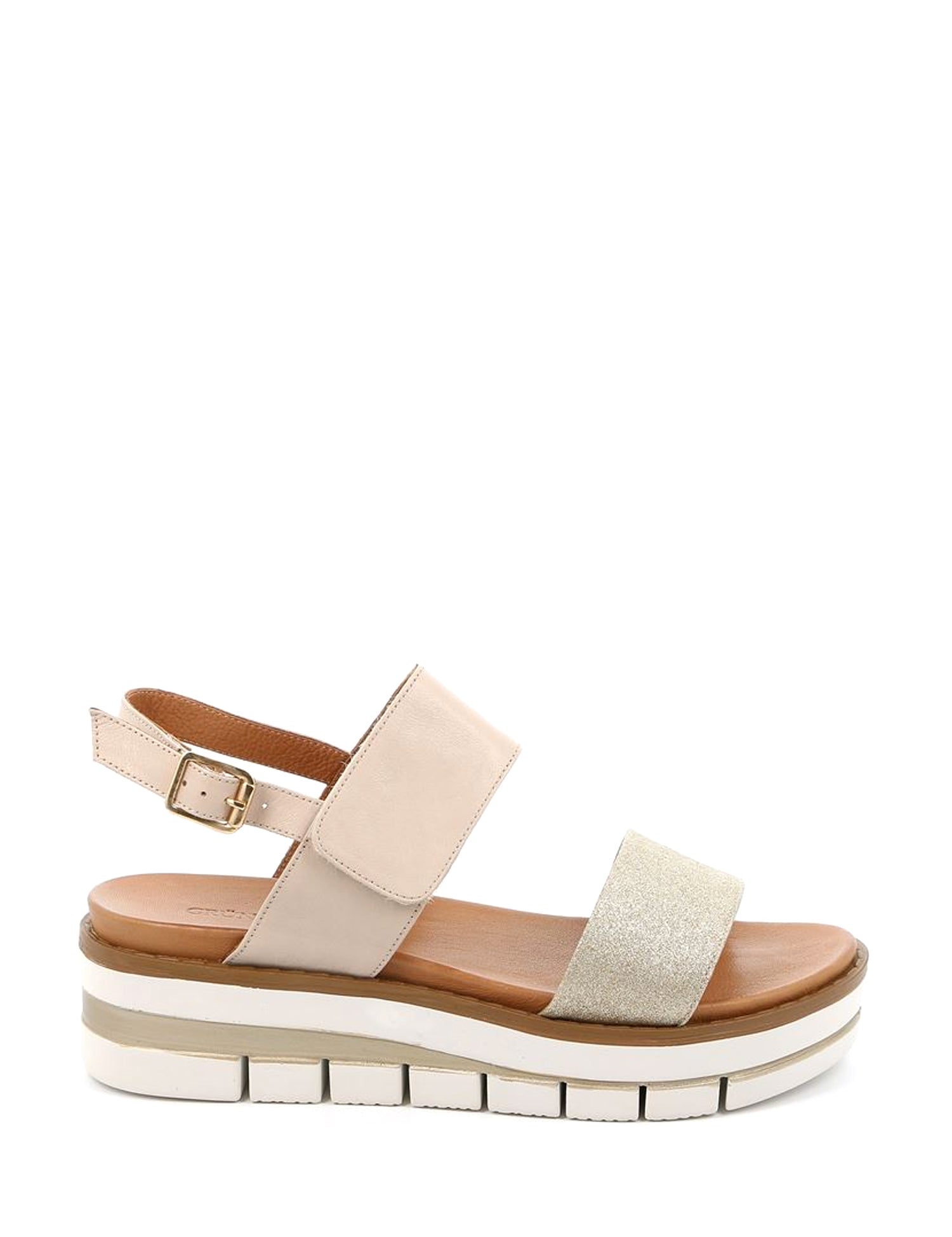 Sandali zeppa Beige Grunland