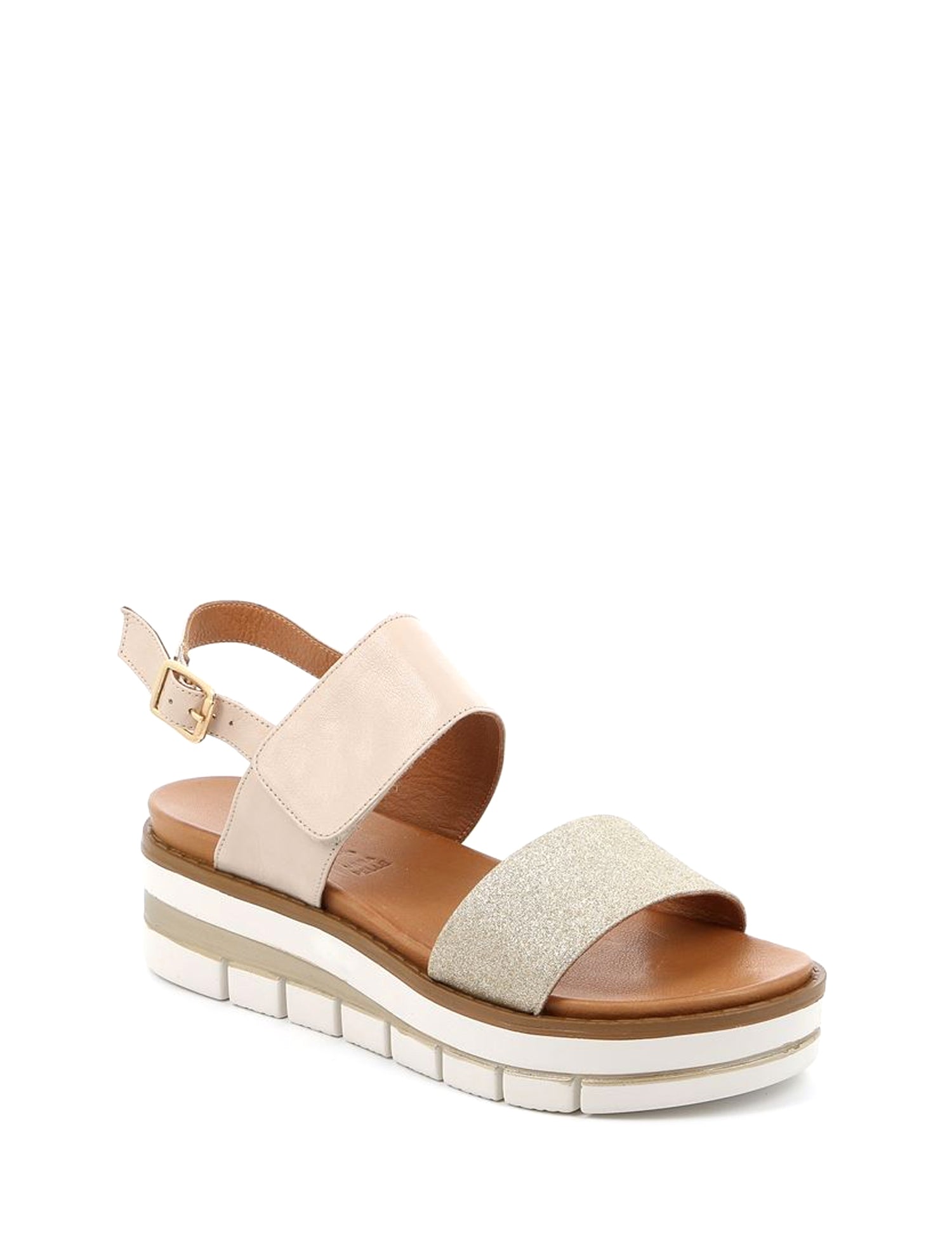 Sandali zeppa Beige Grunland