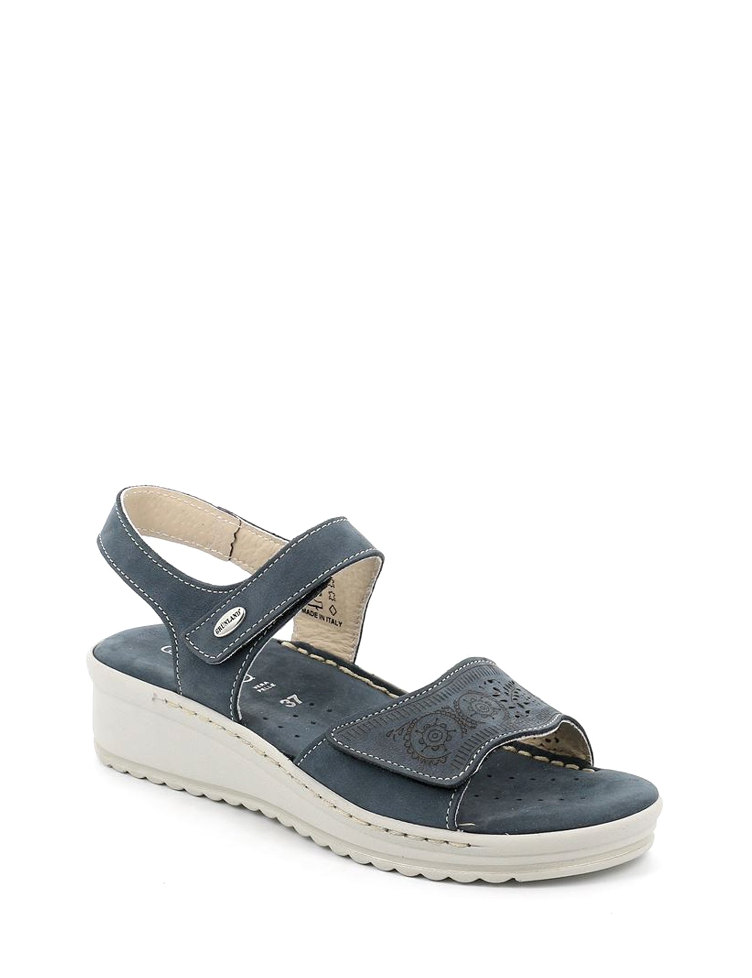 Sandali zeppa Blu Grunland