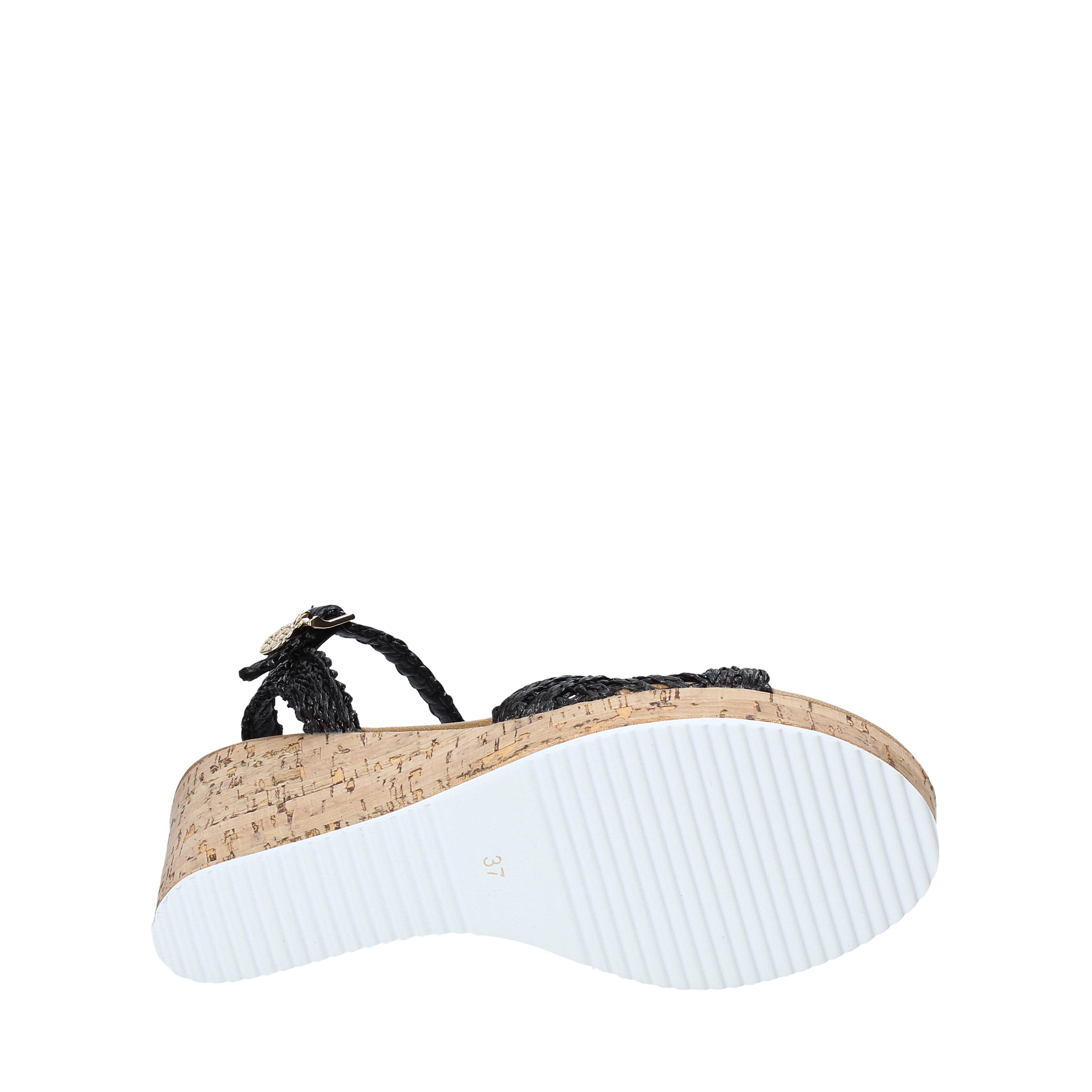 Sandali zeppa Nero Gold&gold