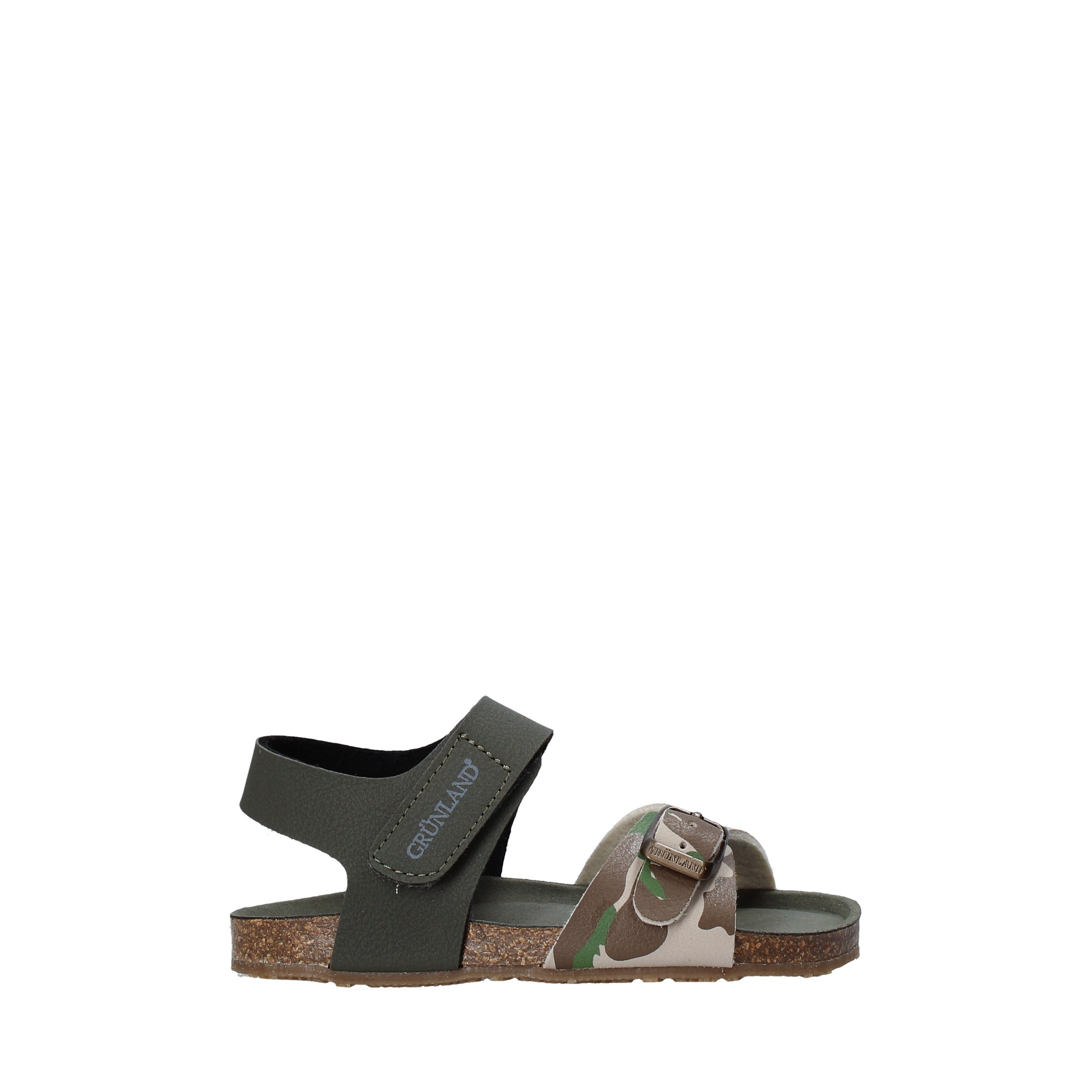 Sandali con strappi Verde Grunland Junior