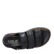 Sandali con strappi Nero Replay