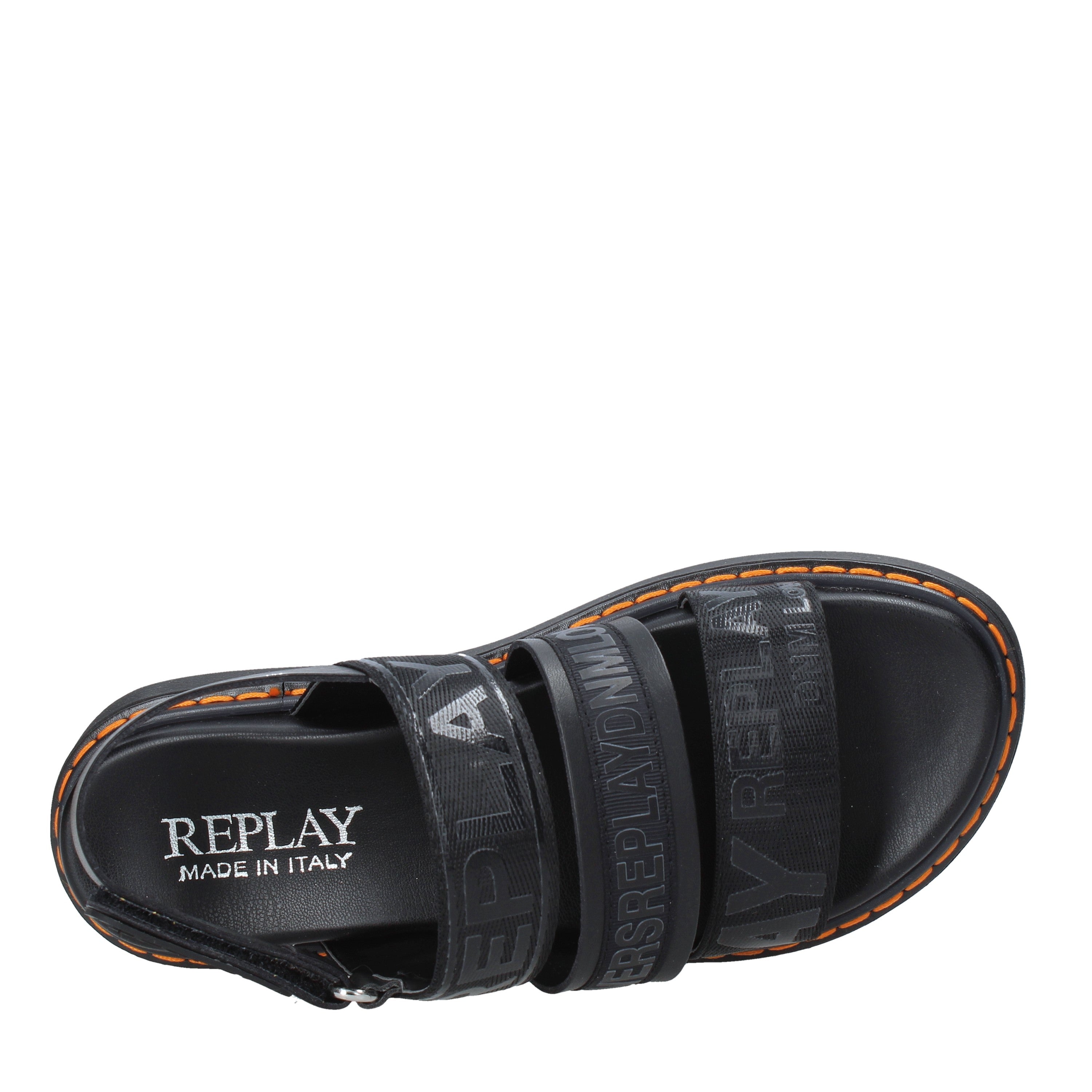 Sandali con strappi Nero Replay