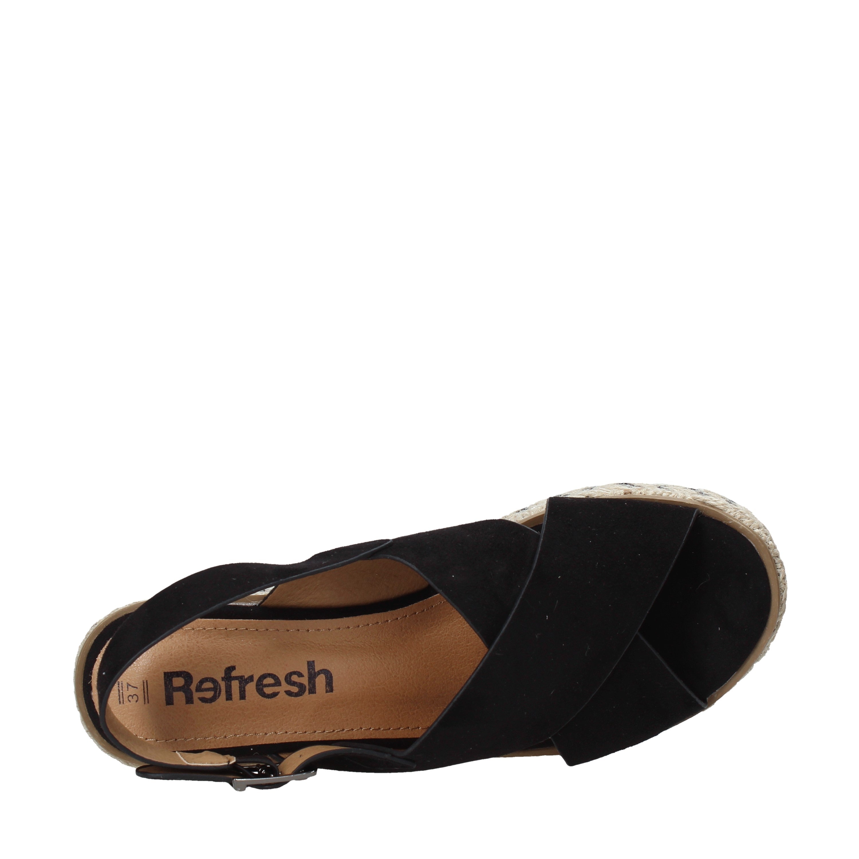 Sandali zeppa Nero Refresh