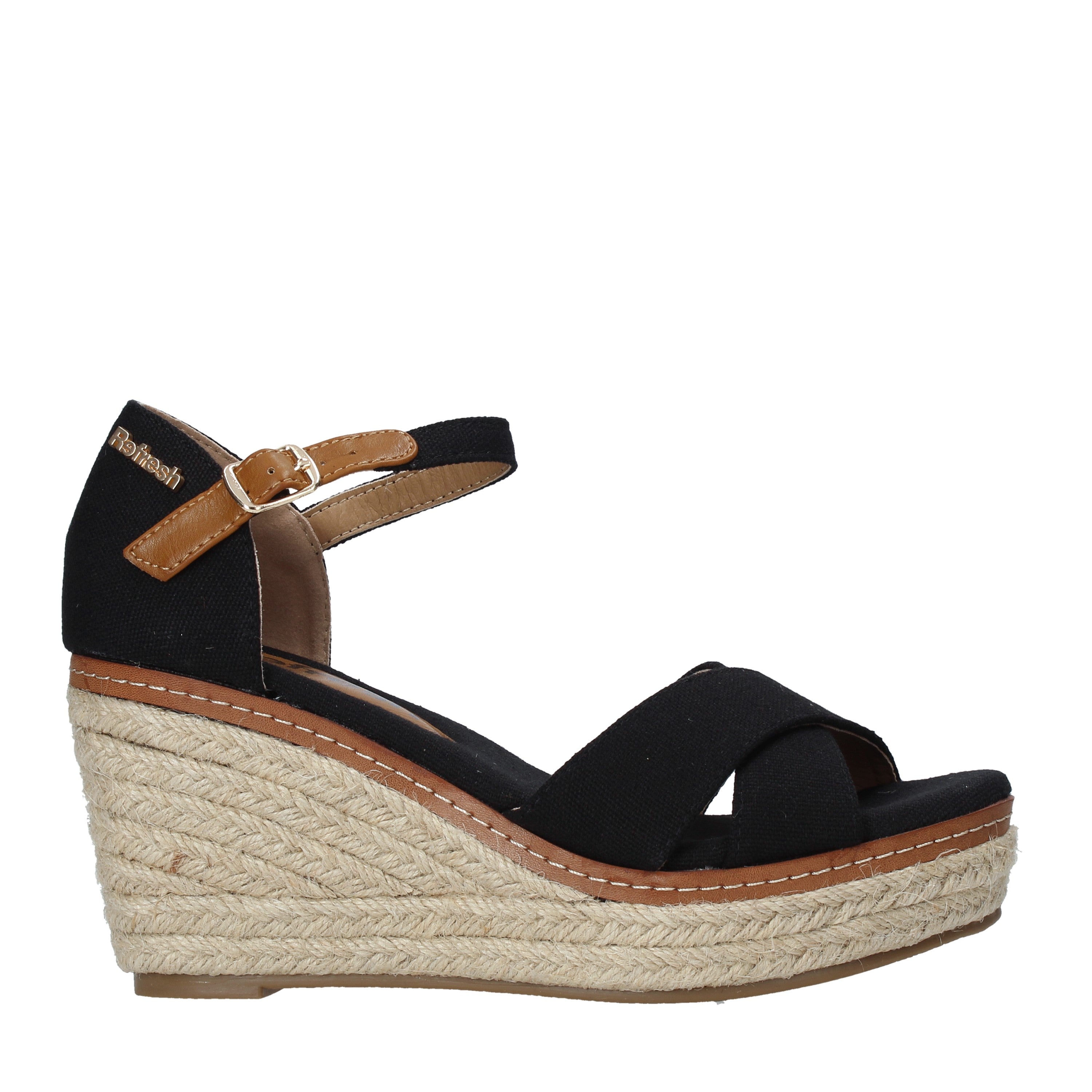 Sandali zeppa Nero Refresh