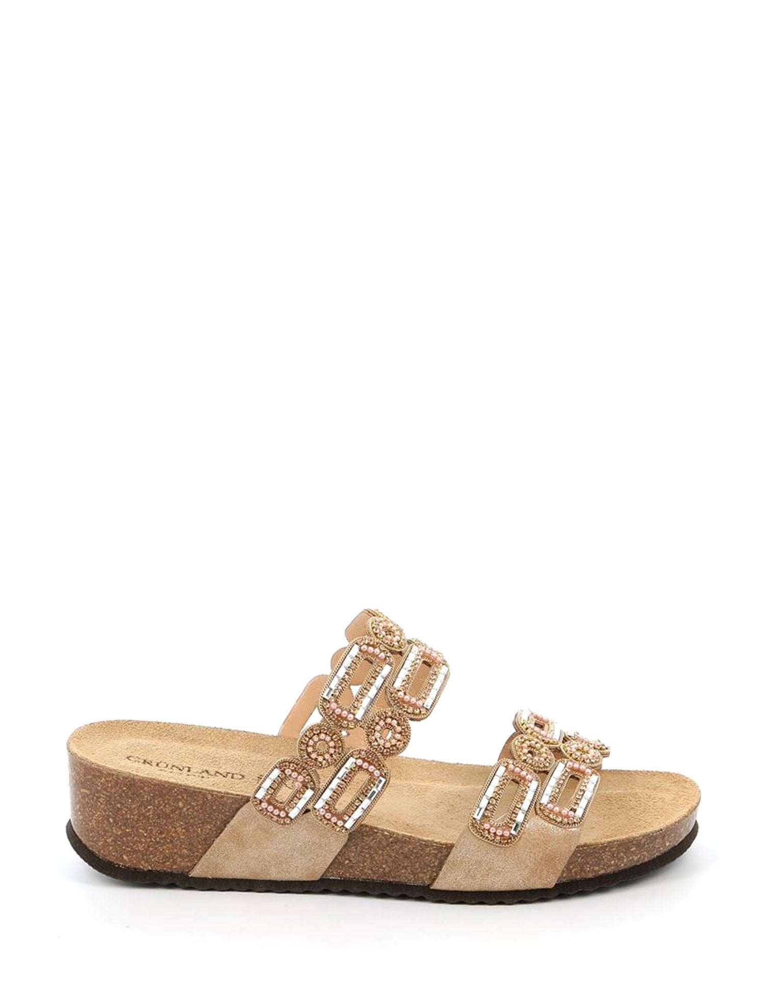 Sandali zeppa Beige Grunland