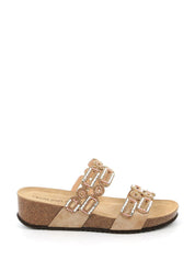 Sandali zeppa Beige Grunland