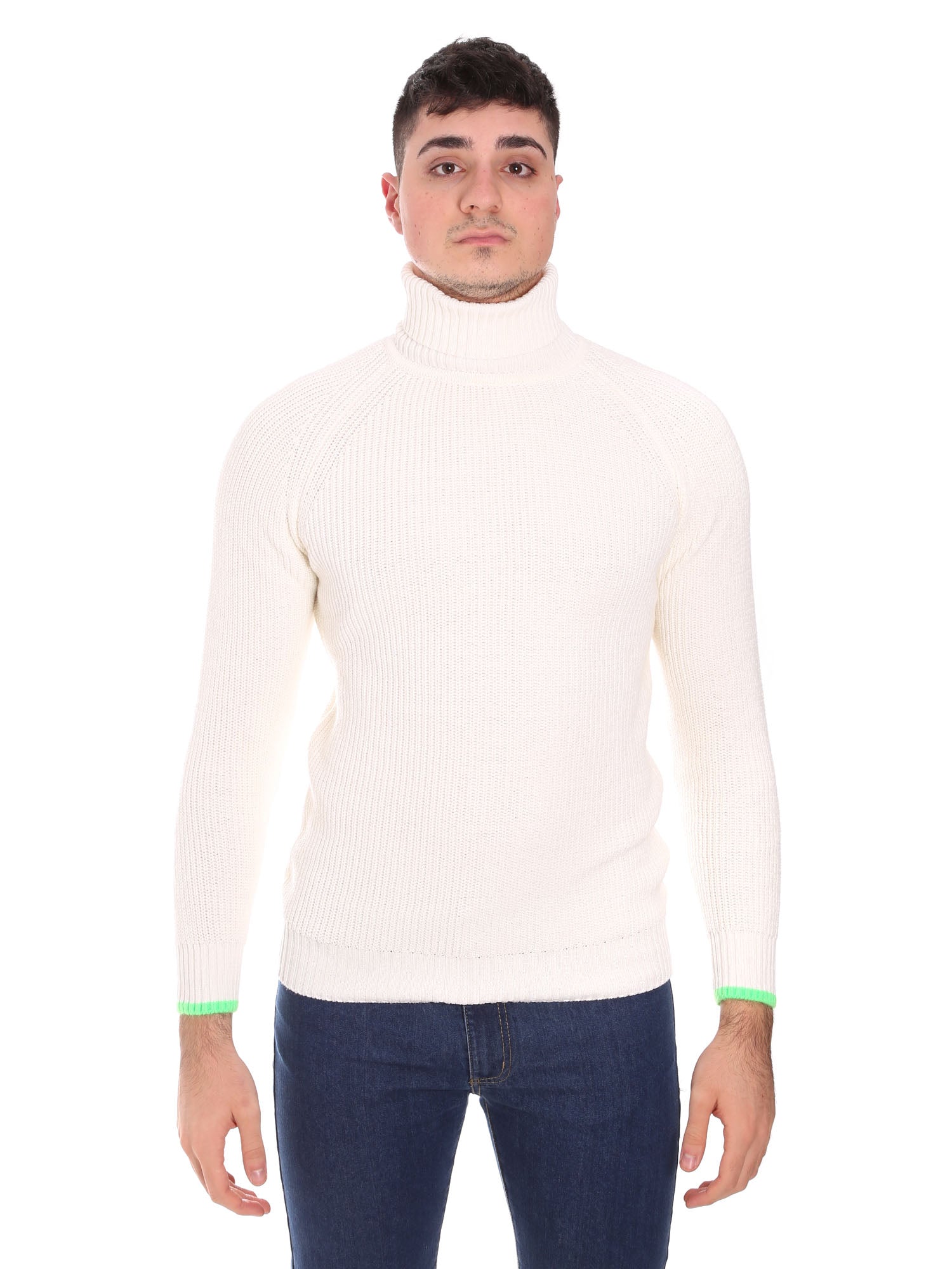 Maglie a collo alto Bianco Gabardine