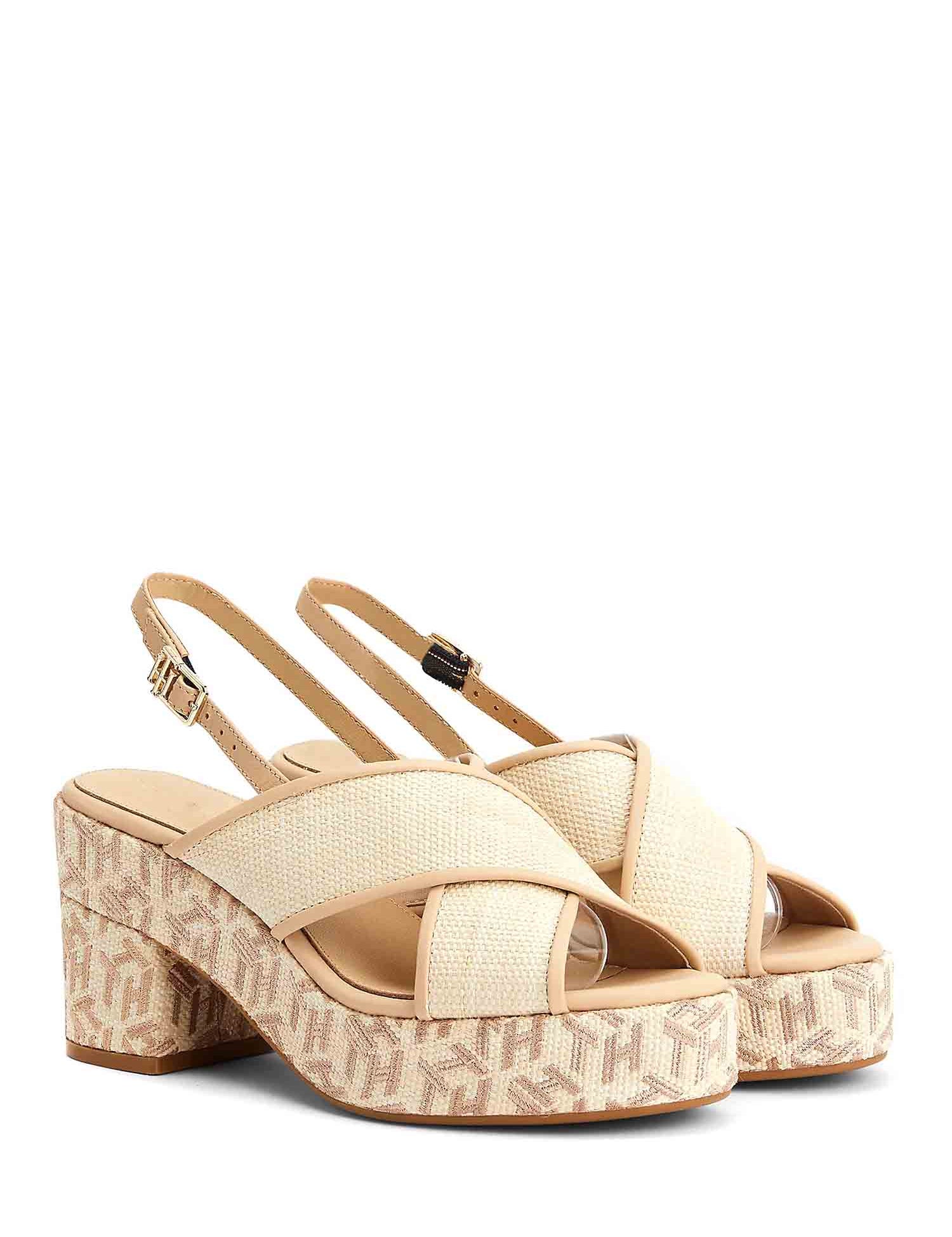 Sandali tacco Beige Tommy Hilfiger