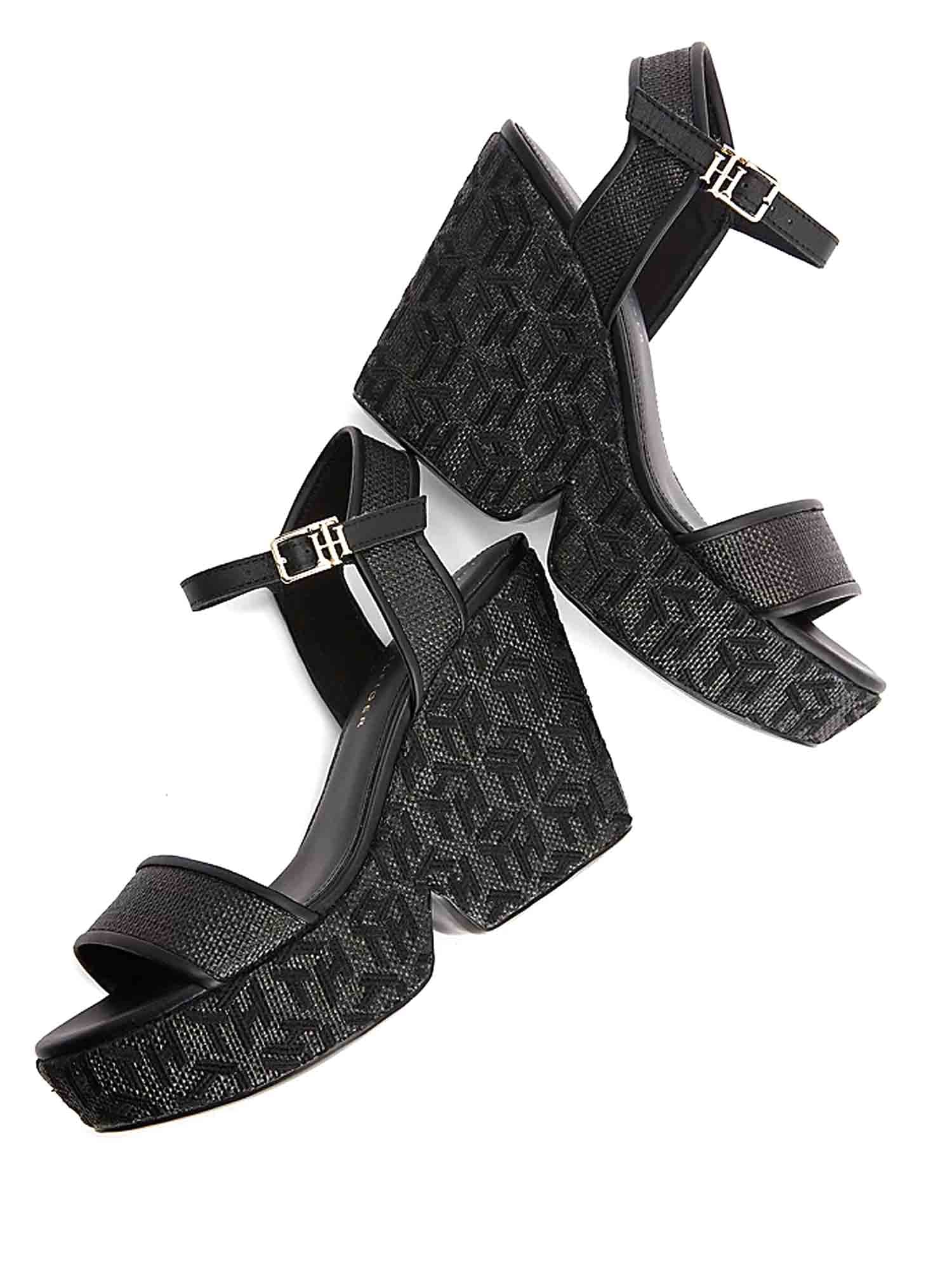 Sandali zeppa Nero Tommy Hilfiger