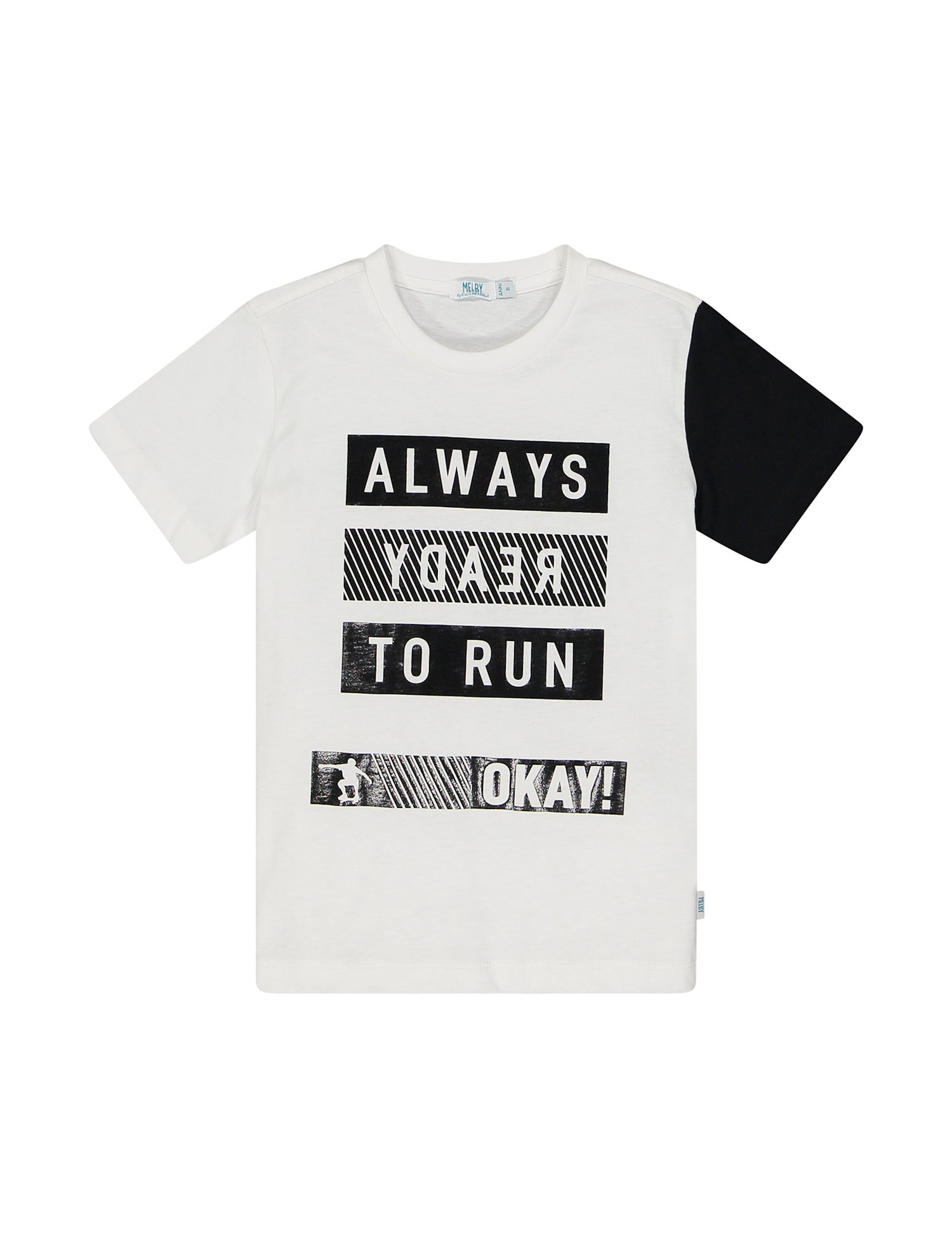 Melby T-Shirt Bianco Nero Fantasia Moda