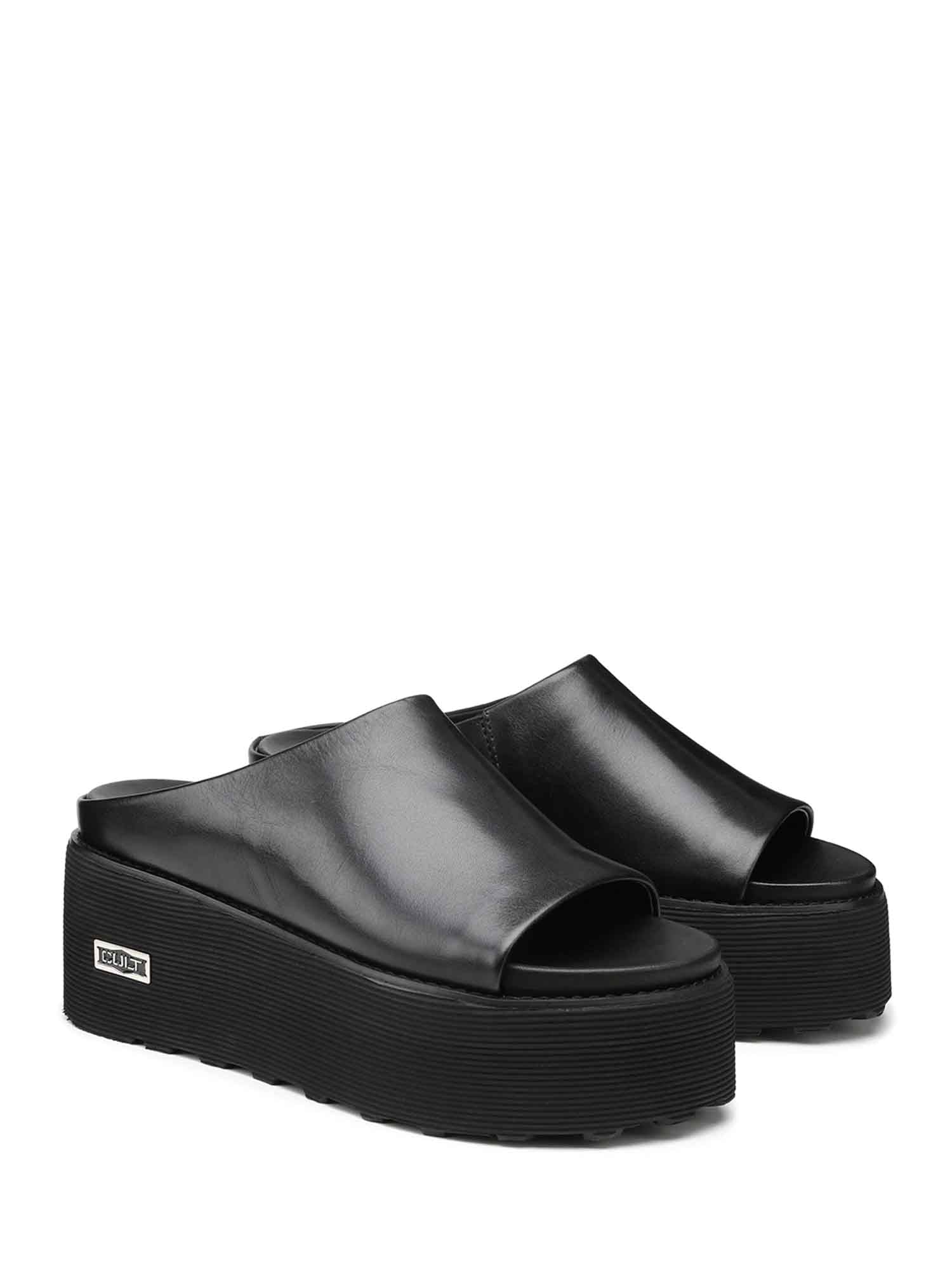 Sandali zeppa Nero Cult