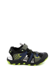 Sandali con strappi Nero Grunland Junior