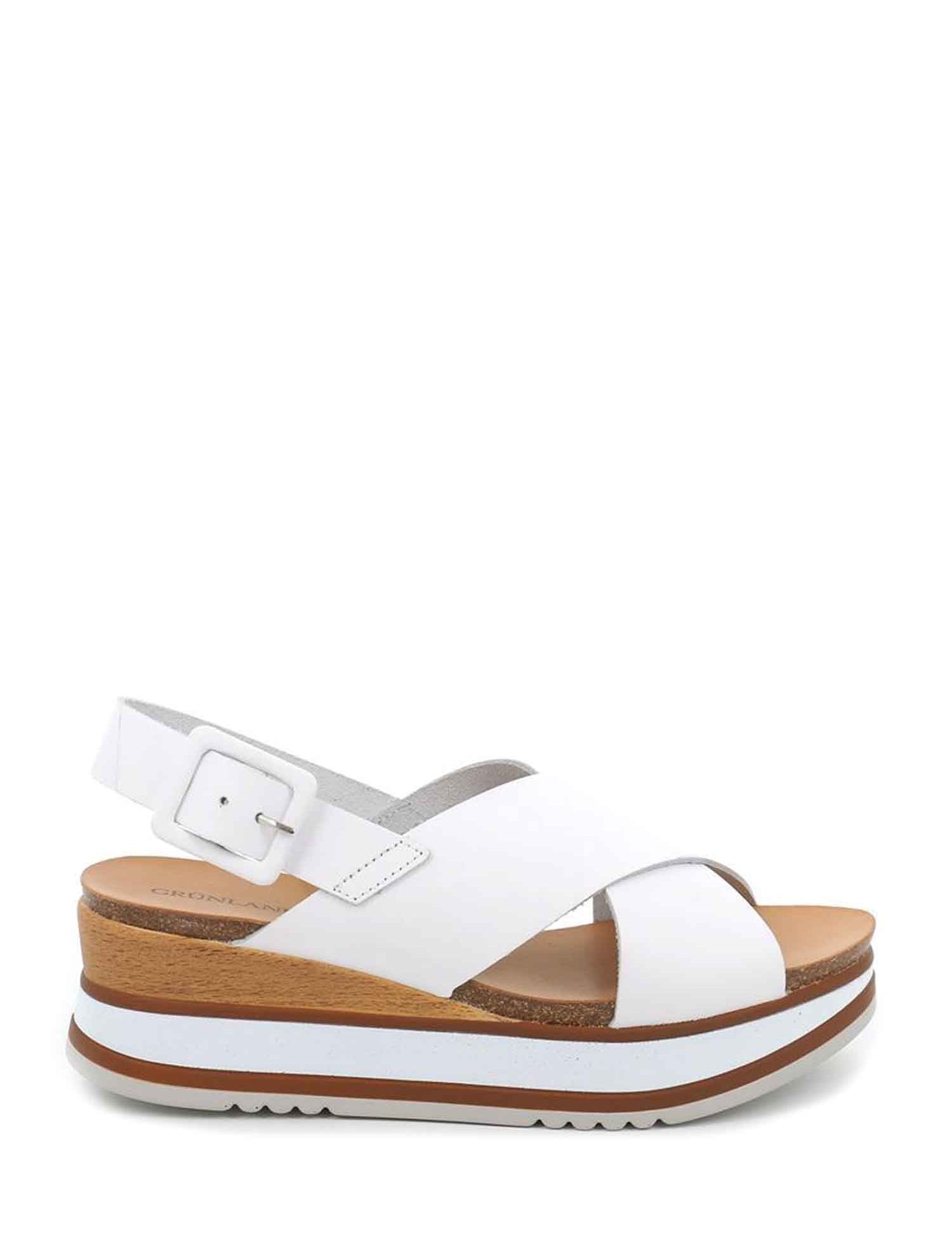 Sandali zeppa Bianco Grunland