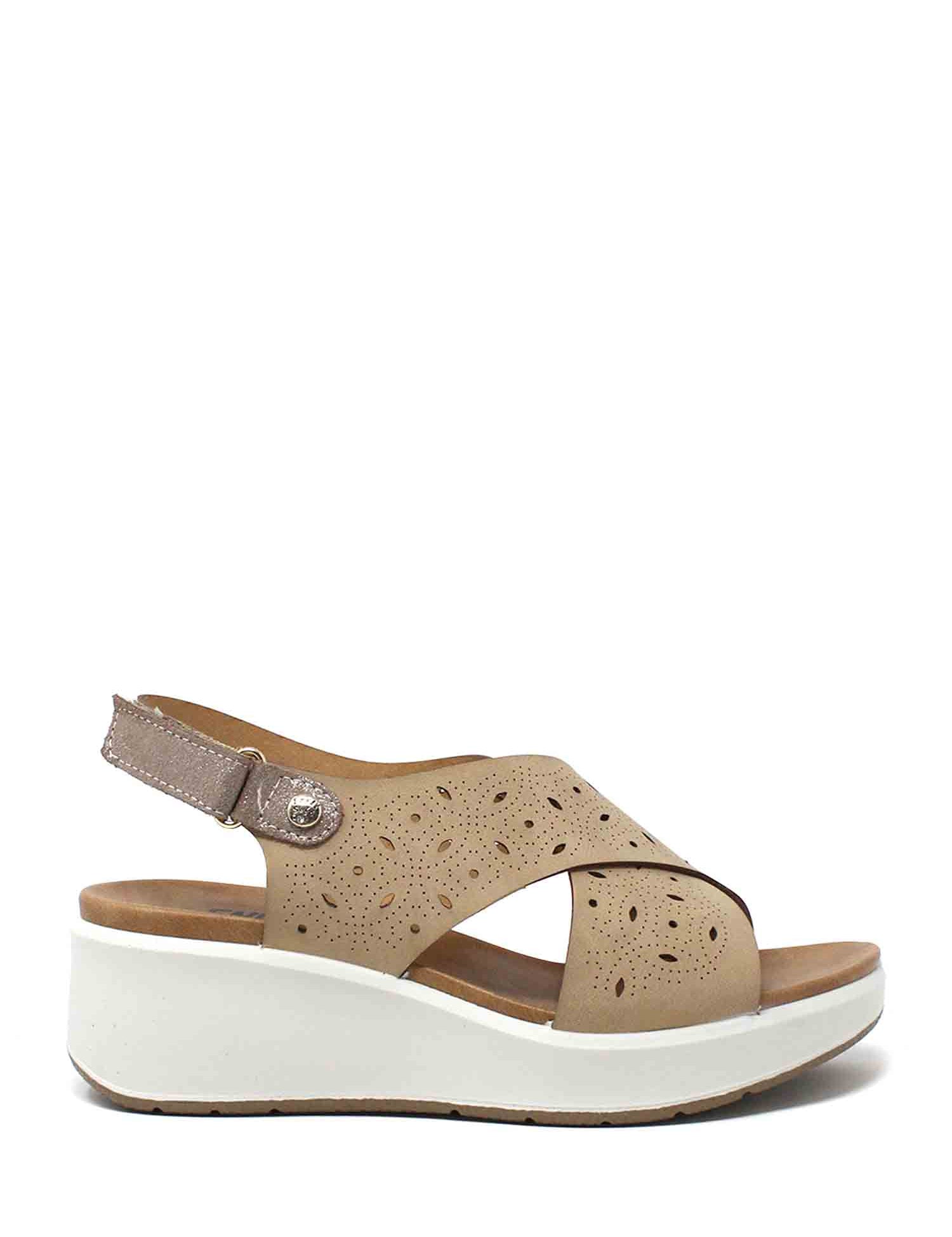 Sandali zeppa Beige Enval