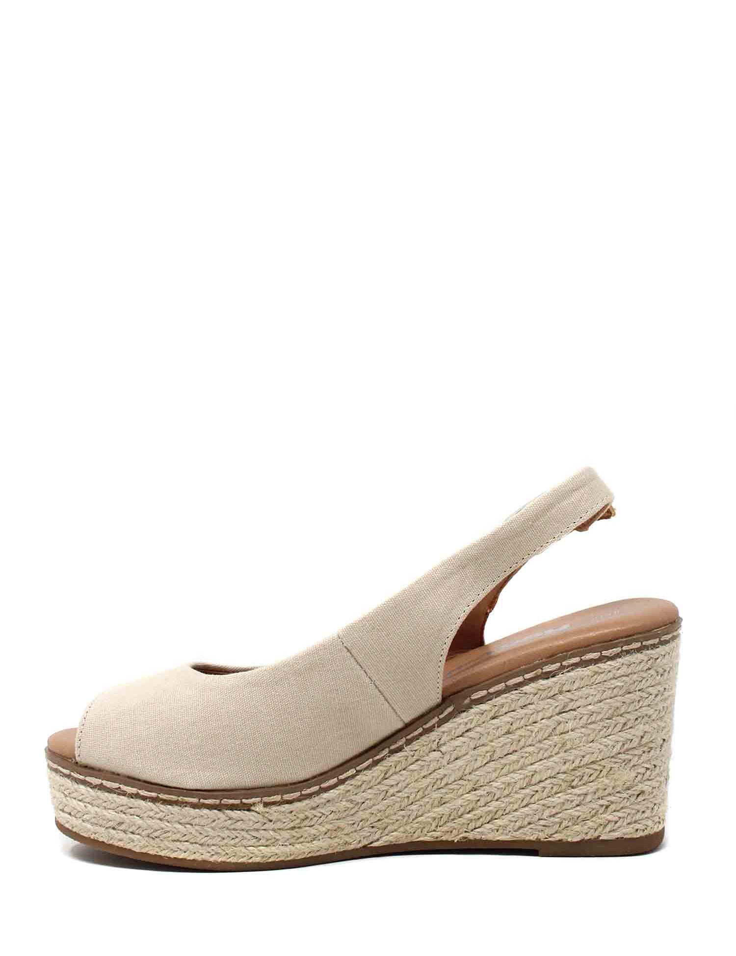 Sandali zeppa Beige Refresh