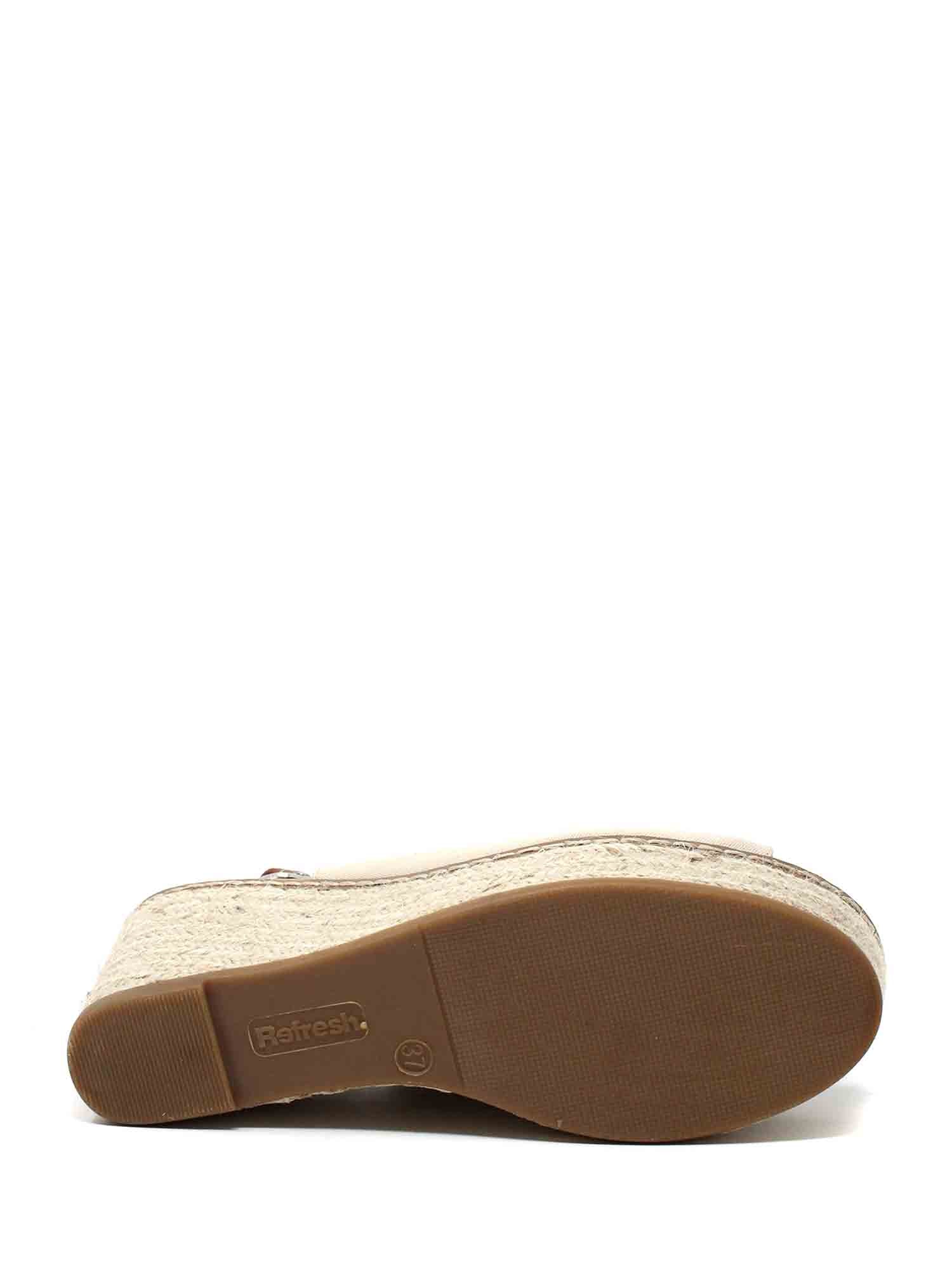 Sandali zeppa Beige Refresh