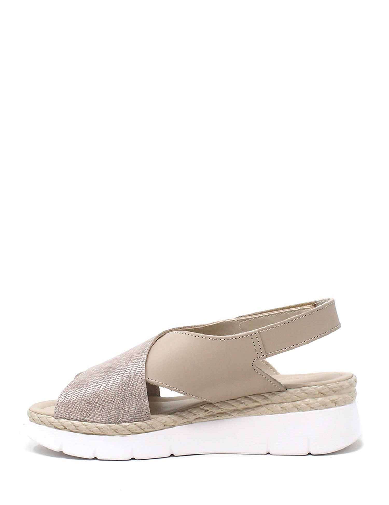 Sandali zeppa Beige Valleverde