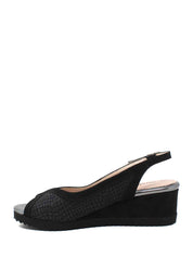 Sandali zeppa Nero Valleverde