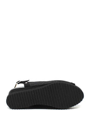 Sandali zeppa Nero Valleverde