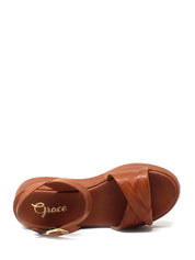 Sandali zeppa Marrone Grace Shoes