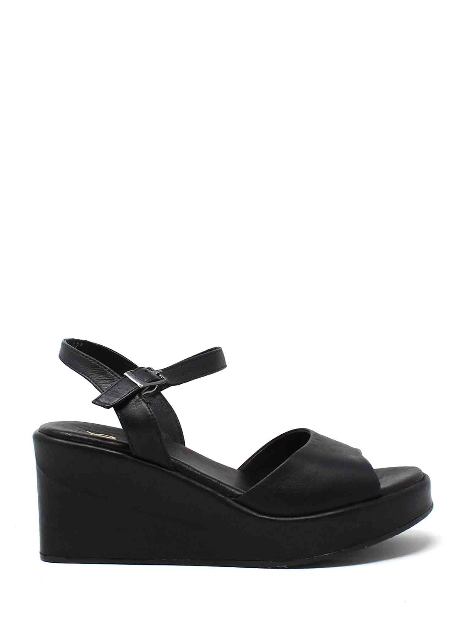 Sandali zeppa Nero Grace Shoes