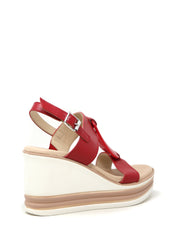 Sandali zeppa Rosso Susimoda