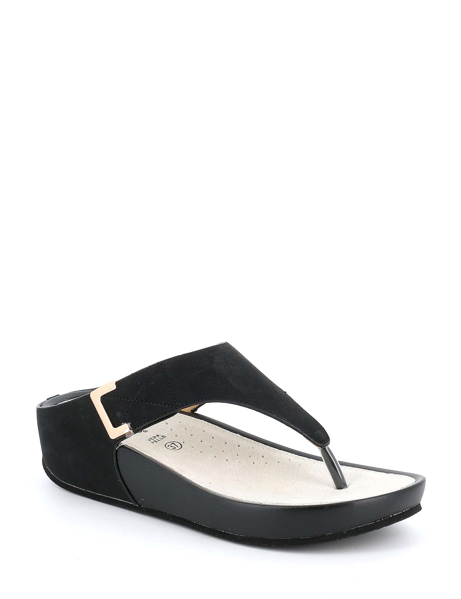 Sandali zeppa Nero Grunland
